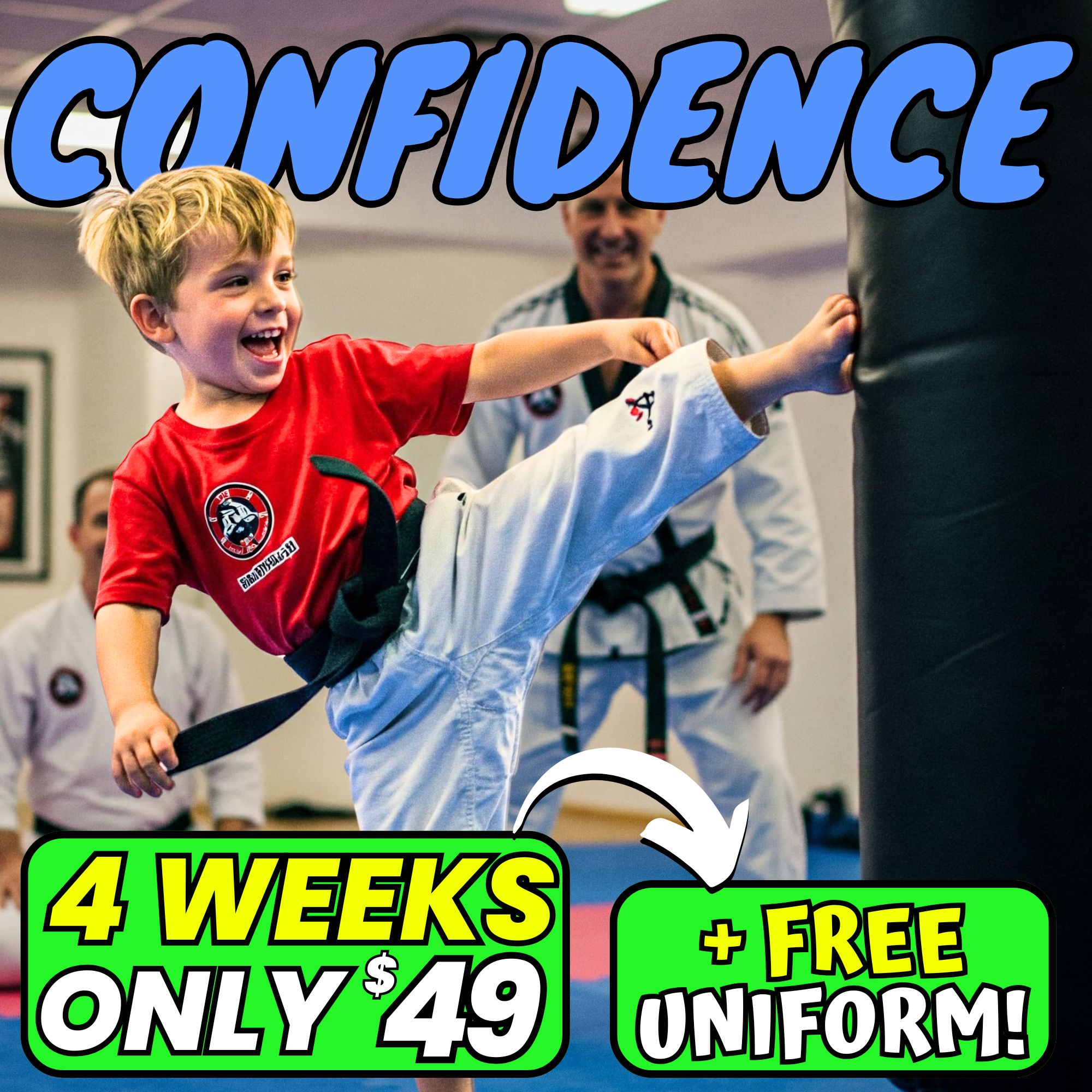 Han's World Class Taekwondo Academy Facebook ad: Best Kept Secret for Less SCREEN-TIME!