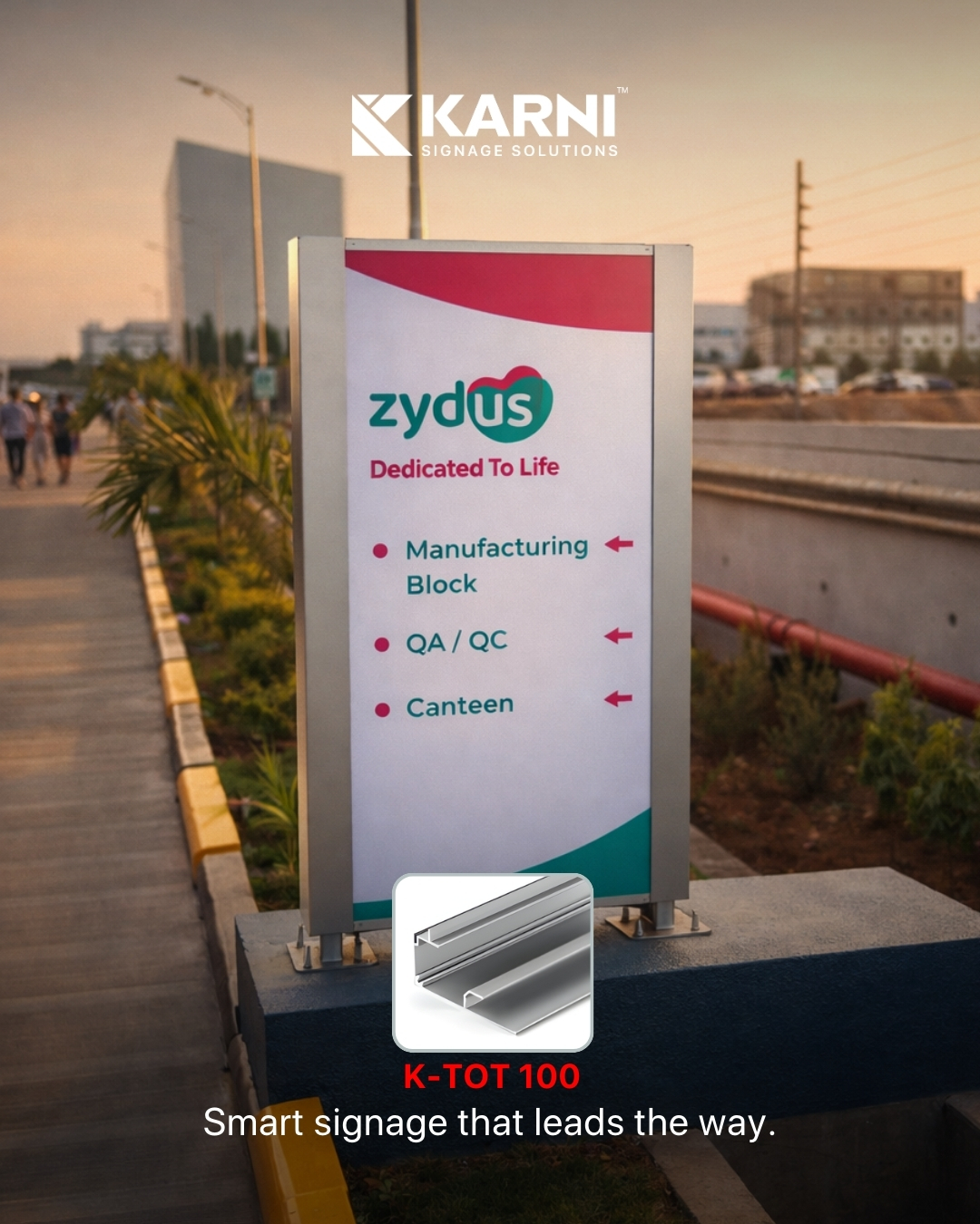 Karni Signage Solutions Facebook ad: Clear direction begins with smart signage.