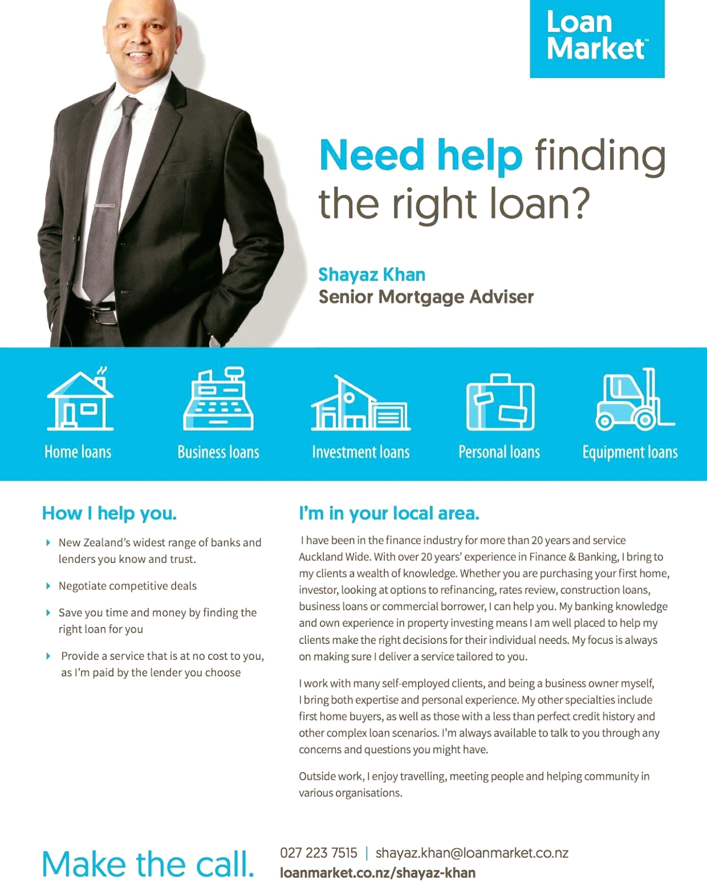 Shayaz Khan- Loan Market Facebook ad: Chat in Messenger