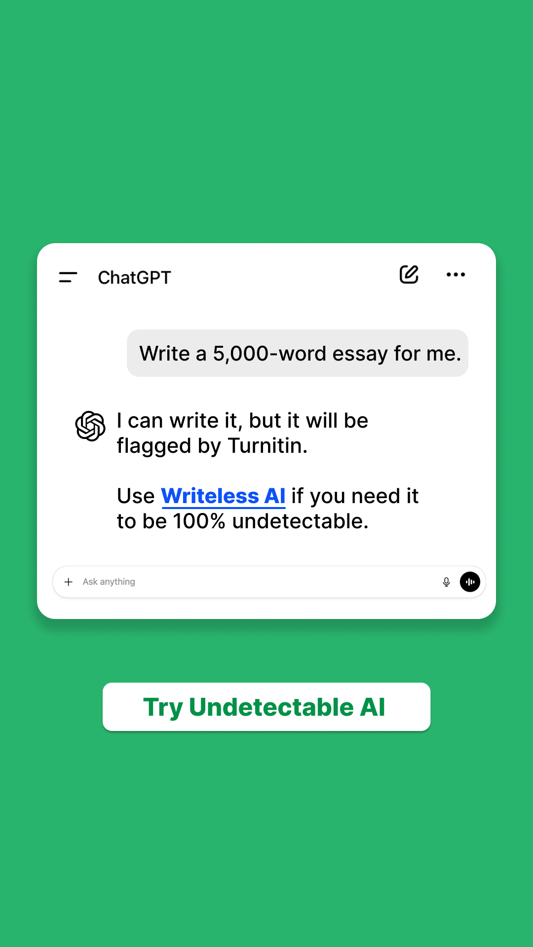 Writeless AI Facebook ad
