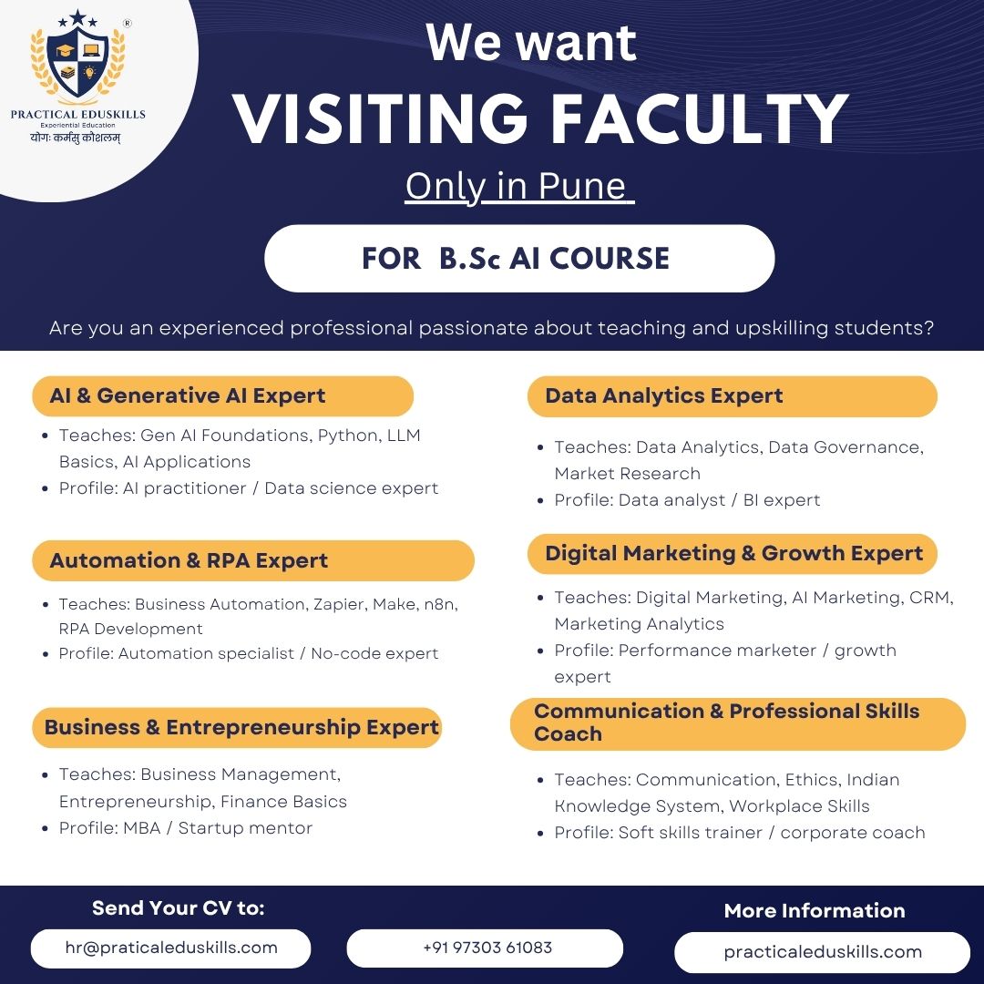 Practical EduSkills Facebook ad: VISITING FACULTY