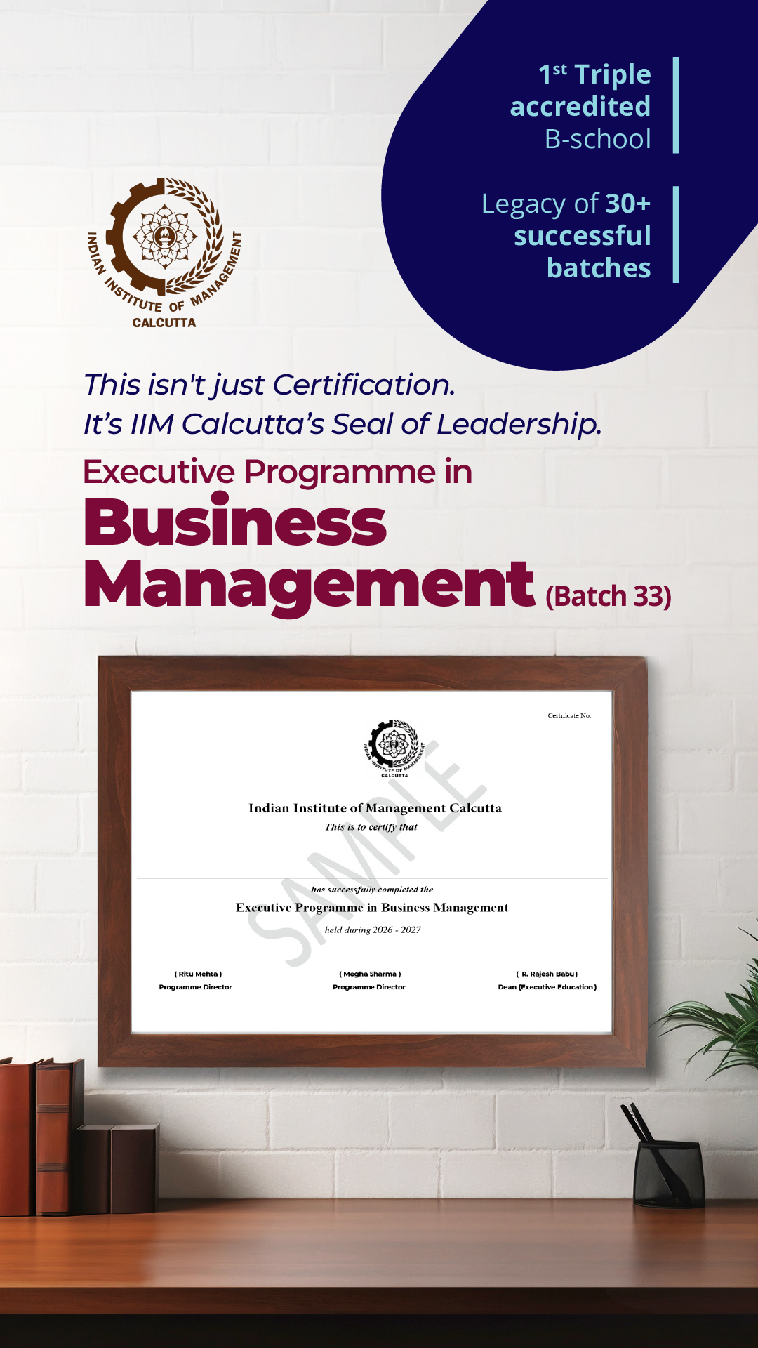 IIM Calcutta Executive Programme in Business Management Facebook ad