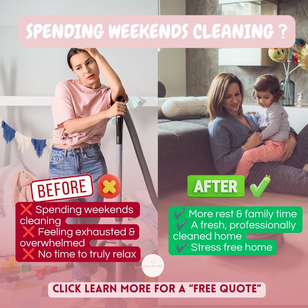 Clean the Nest Facebook ad: Reclaim Your Weekends