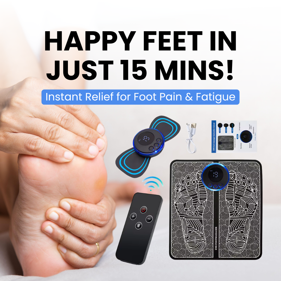CS Fit and Well Facebook ad: Portable EMS Foot Therapy for Daily Comfort!