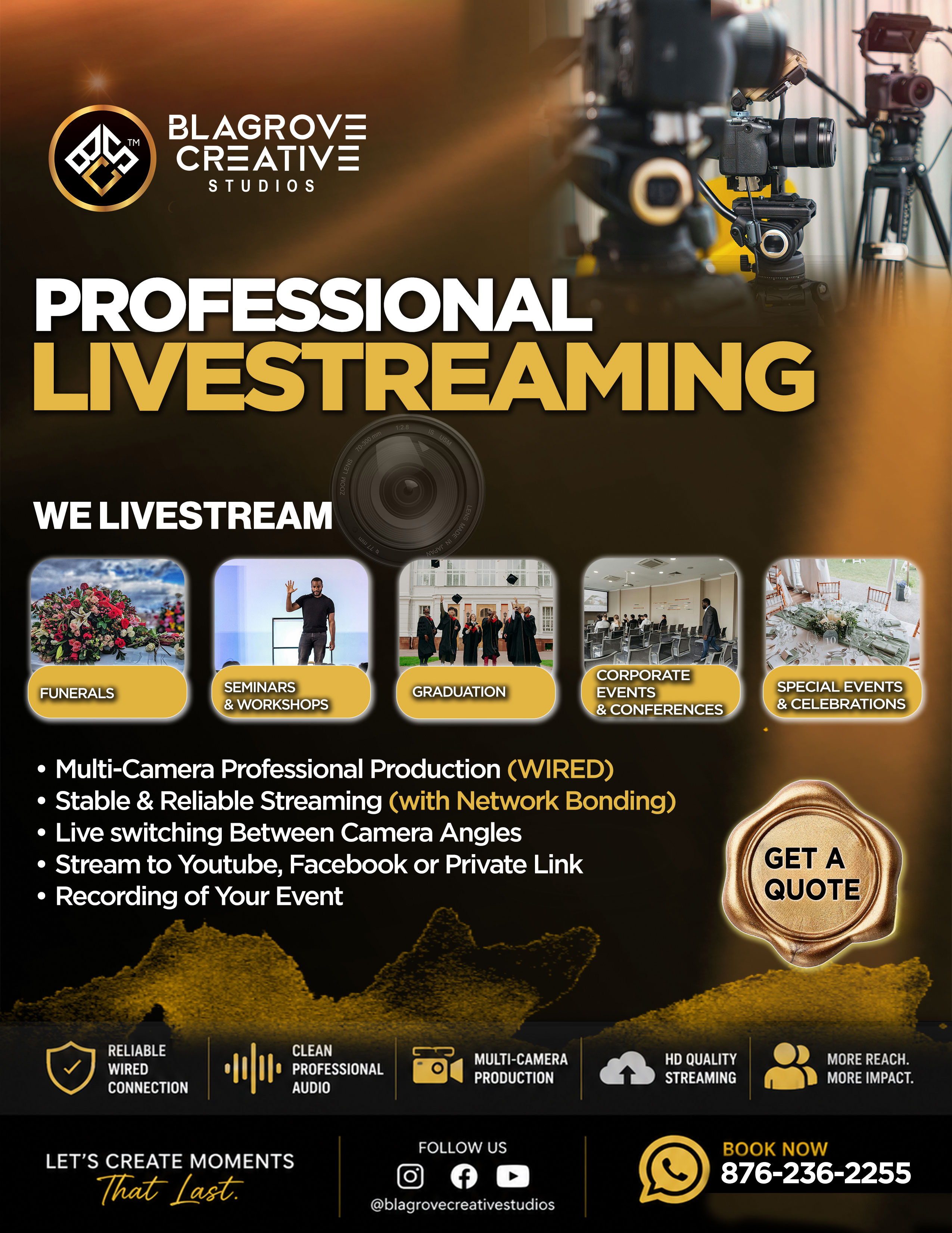 Blagrove Creative Studios Facebook ad: Now Offering Professional Livestream Services