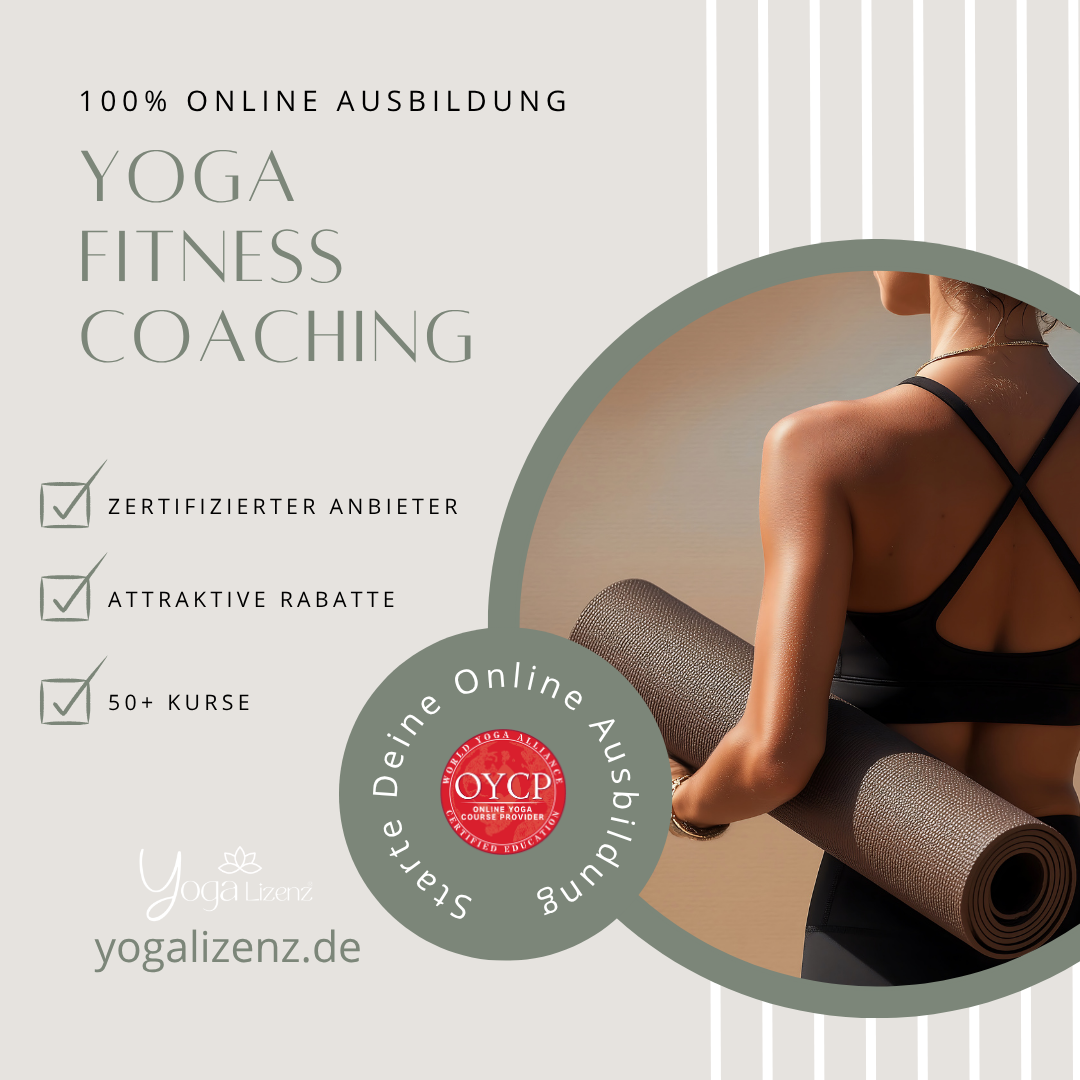 Yogalizenz.de Facebook ad: Über 50+ zertifizierte Online Kurse entdecken