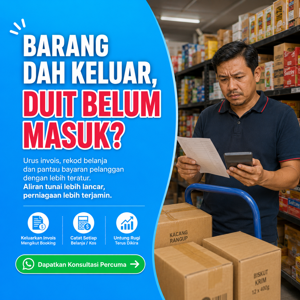 Niagawan Facebook ad: Dengan Niagawan, Untung Sebenar Jelas