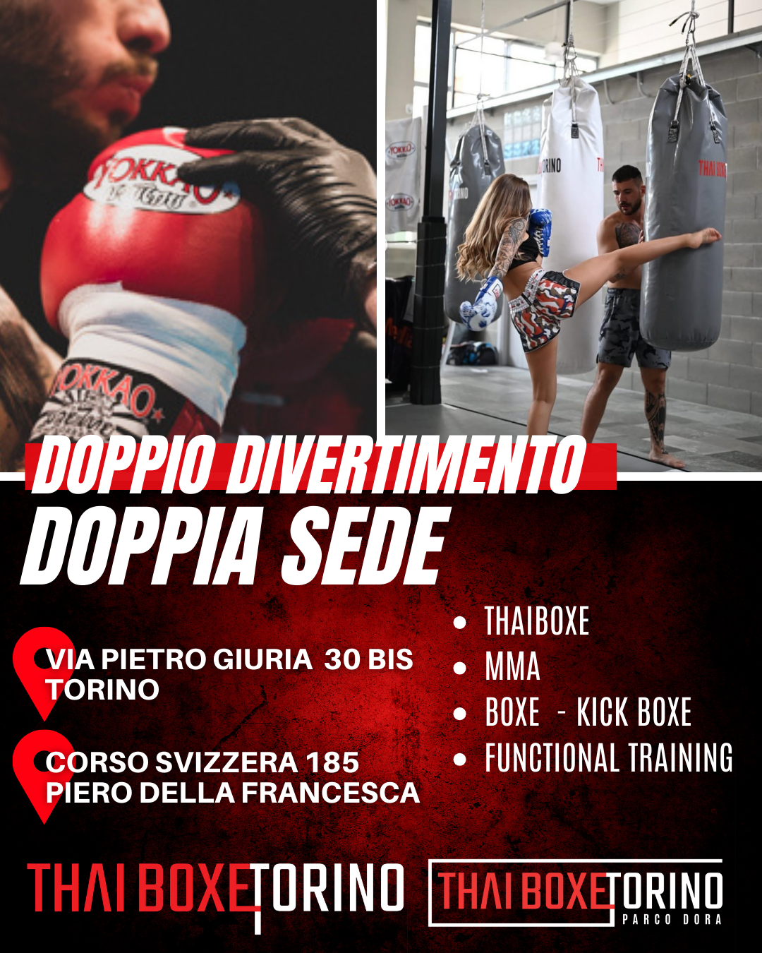 Thaiboxetorino Facebook ad: Hai mai provato uno sport di contatto?