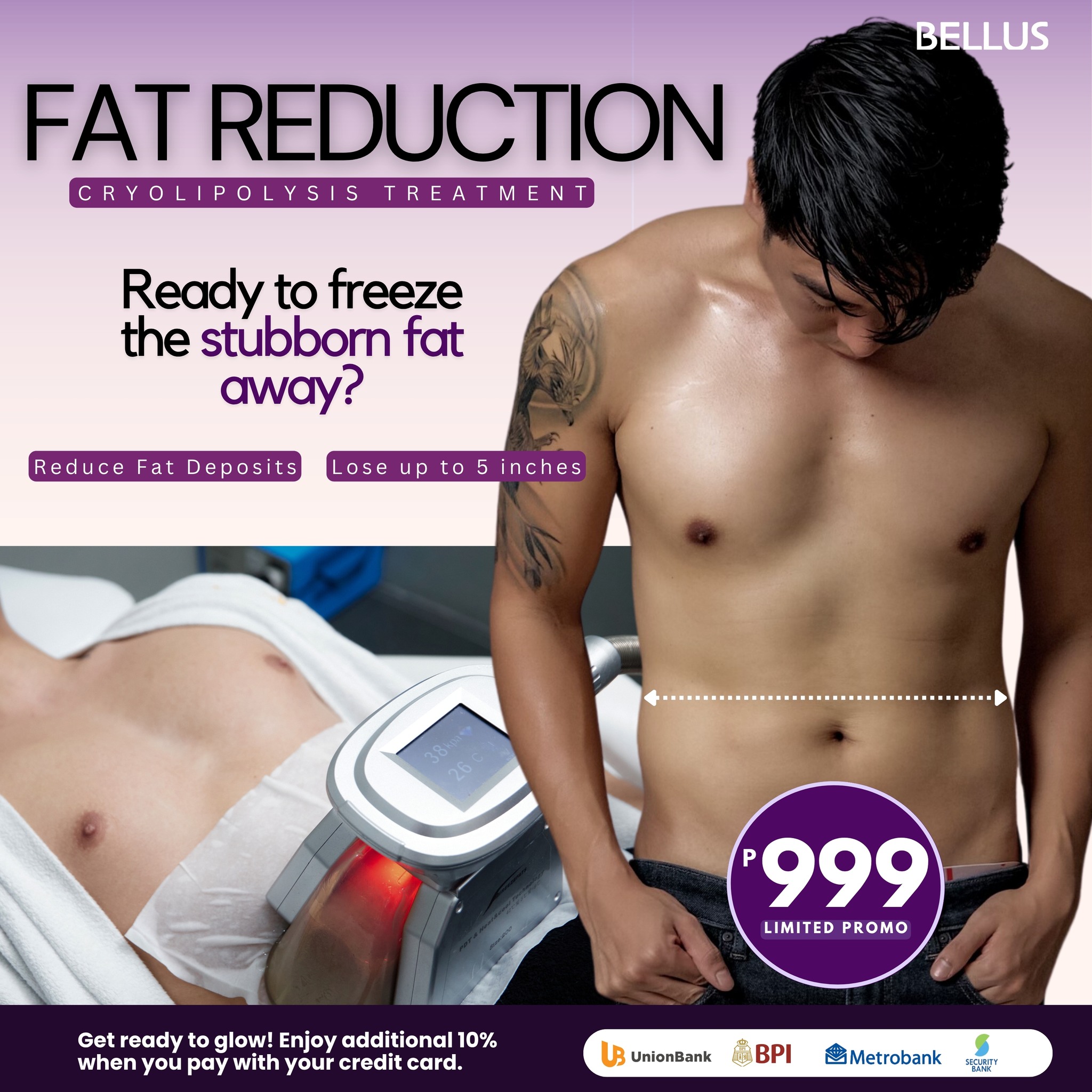 Bellus Pioneer Center Facebook ad: CRYO SLIMMING TREATMENT