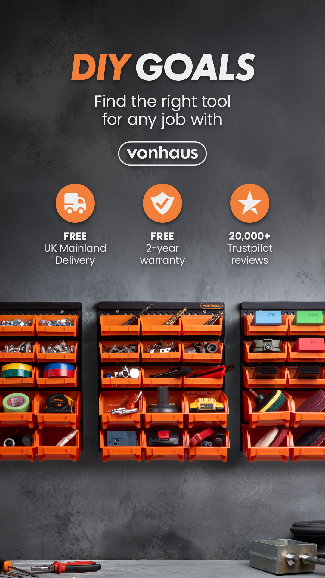 Vonhaus Facebook ad: Give Every Tool Its Place