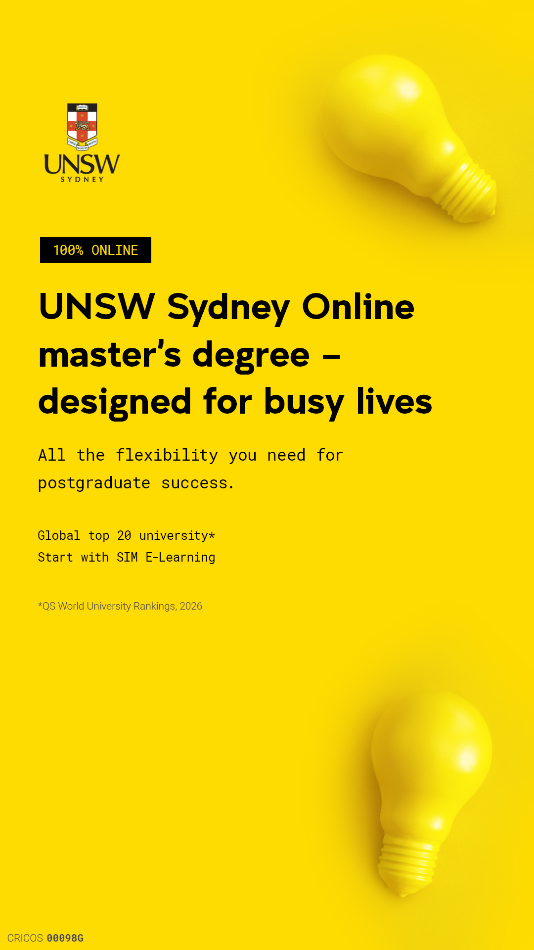 UNSW Online Facebook ad