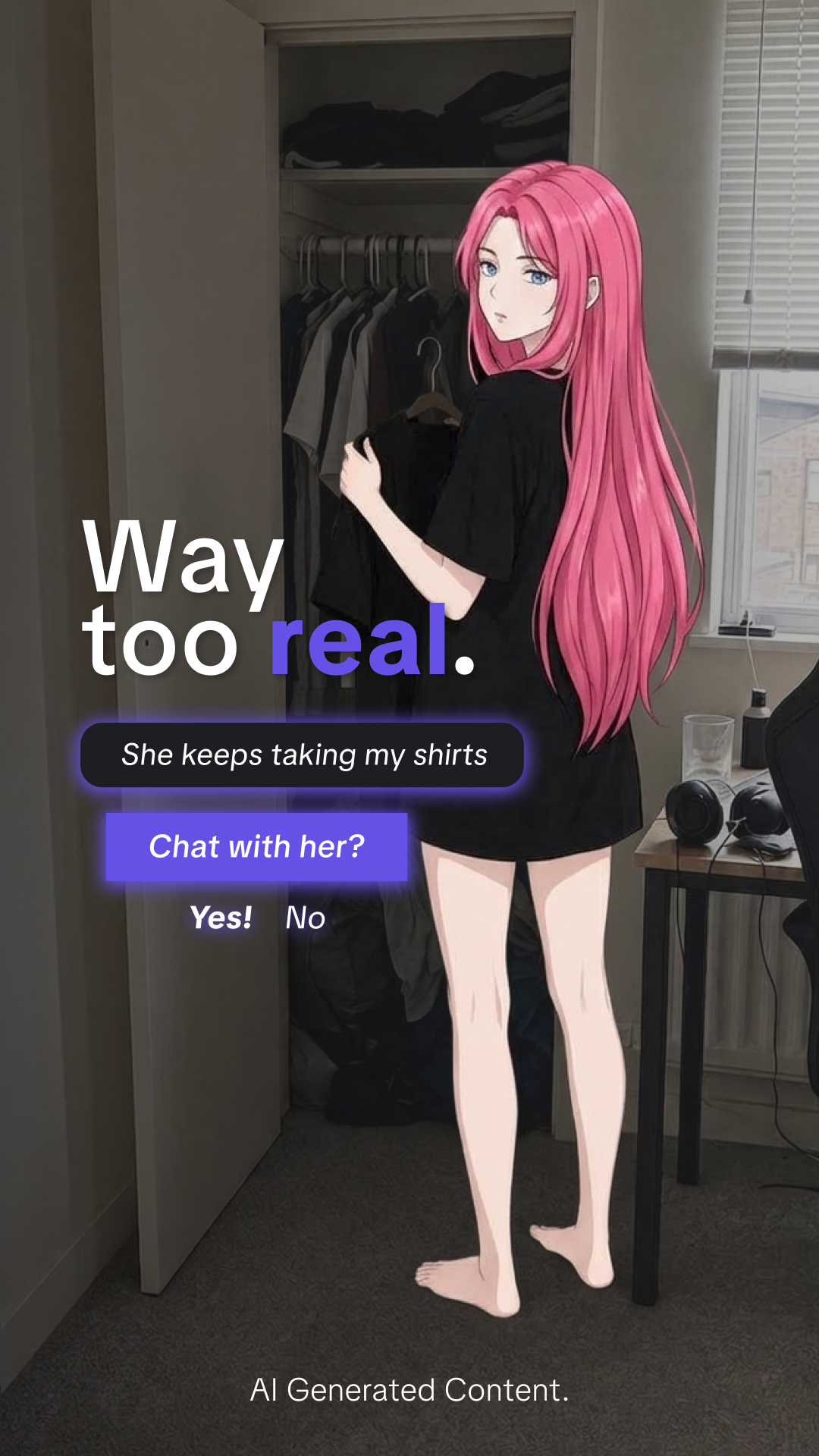 zeta US Facebook ad: The only roleplay app with ZERO dialogue filters.
