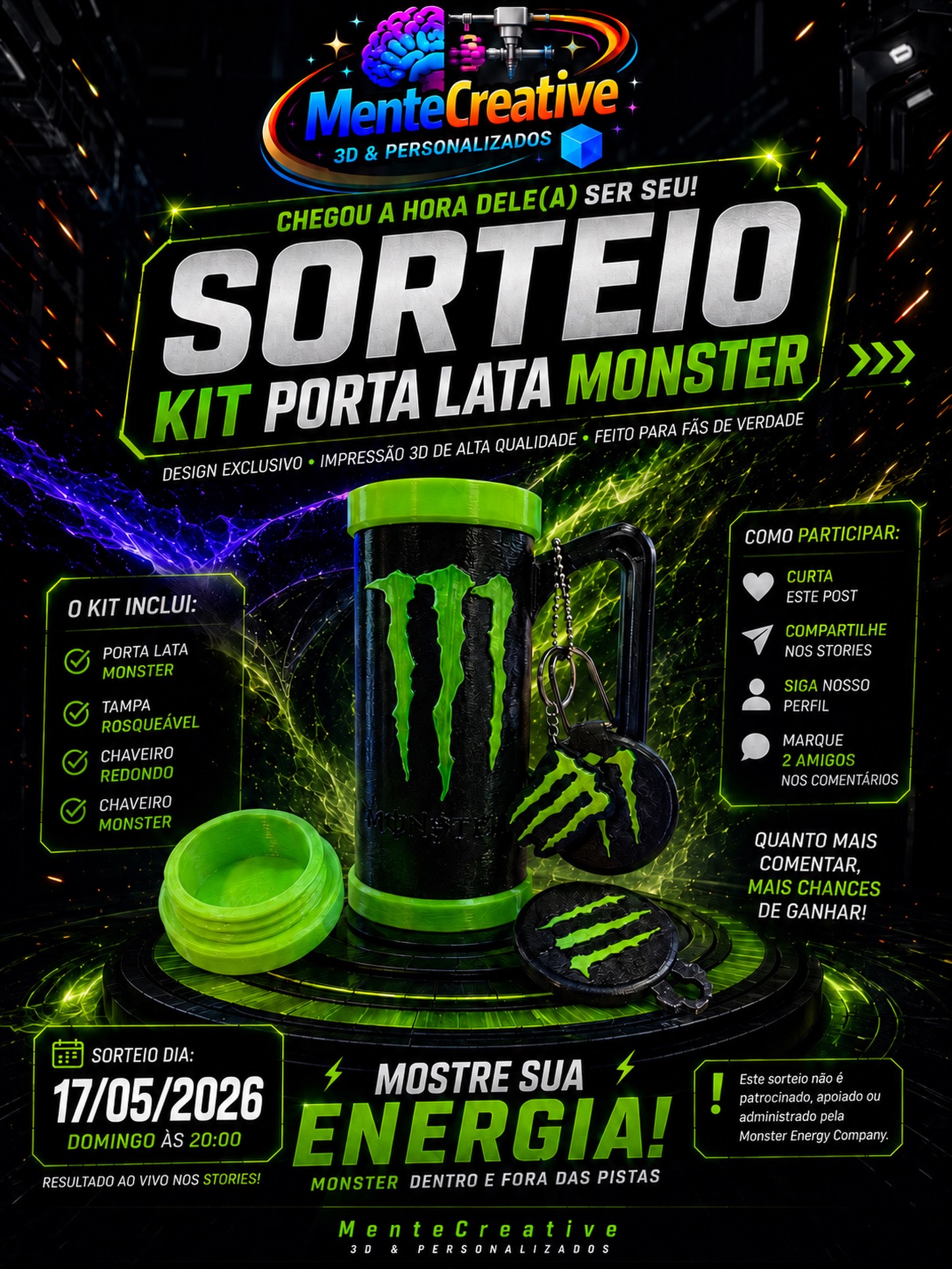 mentecreative3dpersonalizados Facebook ad: SORTEIO OFICIAL MENTECREATIVE