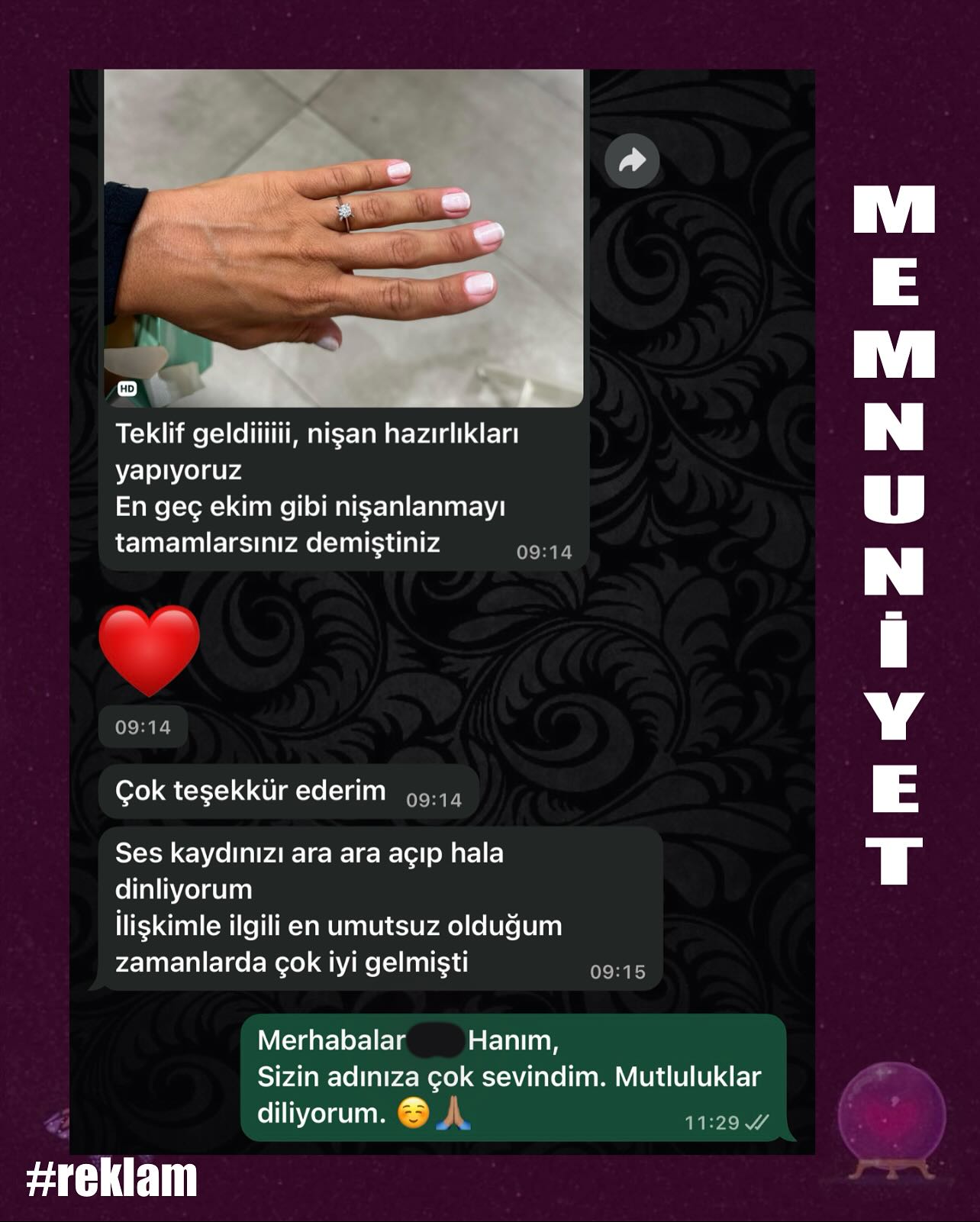Tarotloji Facebook ad: Memnuniyet
