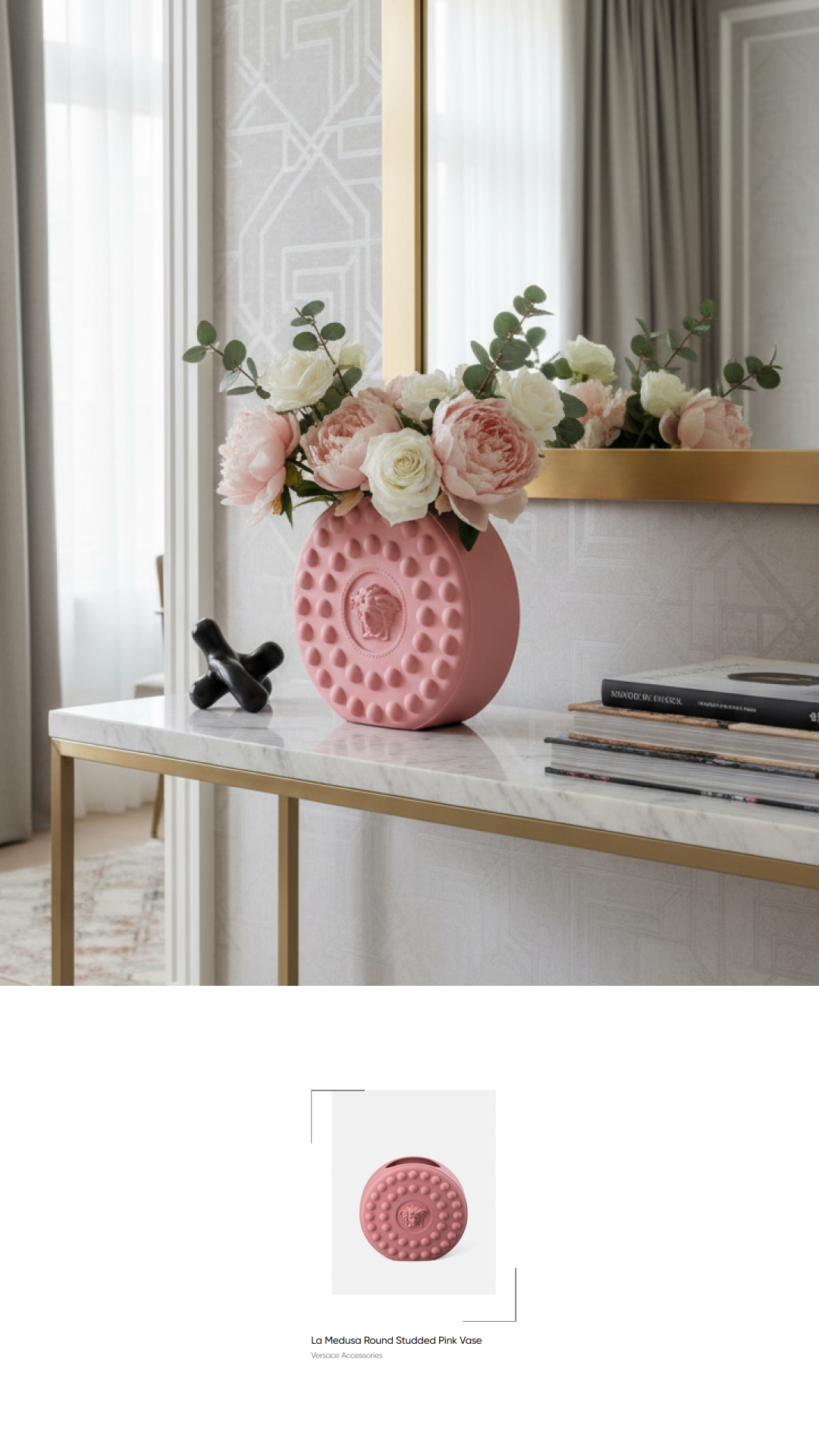 Solomia Home Facebook ad: La Medusa Round Studded Vase - Versace Accessories…