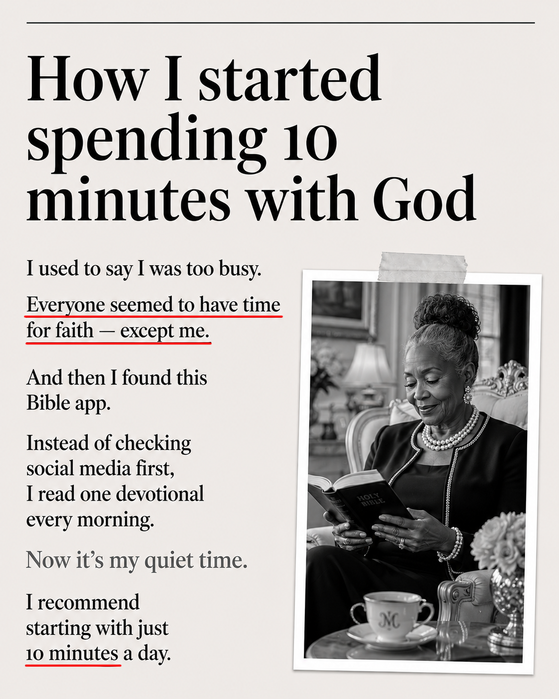 Biblespark daily Facebook ad: Find Peace & Hope in Biblical Wisdom