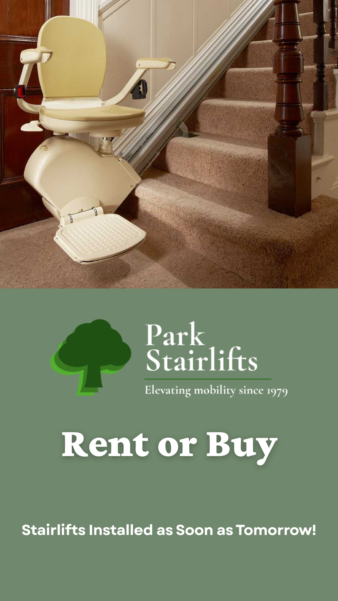 Park Stairlifts Ltd Facebook ad from Jul 28, 2025