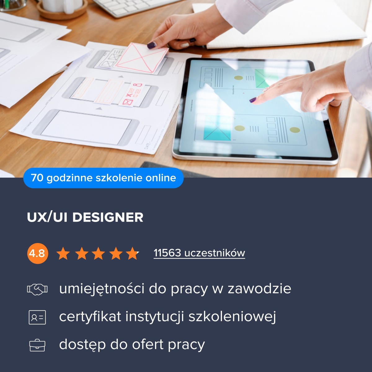 strefakursow.pl Facebook ad: Pakiet Szkoleniowy z Egzaminem Certyfikującym
