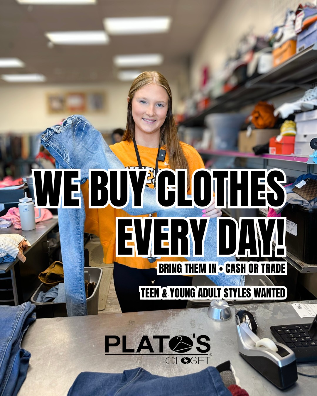 Plato's Closet - Jackson, TN Facebook ad: YOUR CLOSET IS DUE NOW FOR A PAYDAY