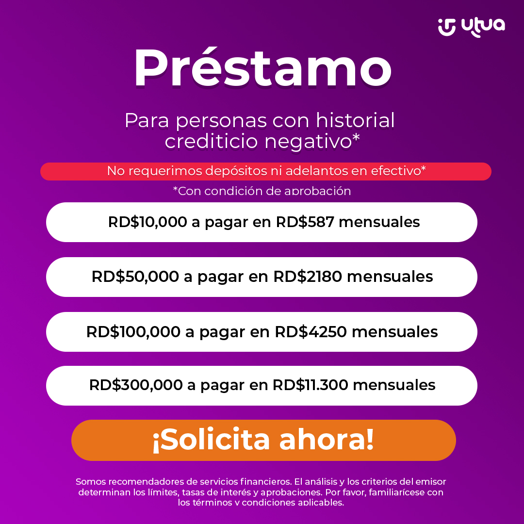 Utua Préstamos Dominicana Facebook ad from Mar 10, 2026