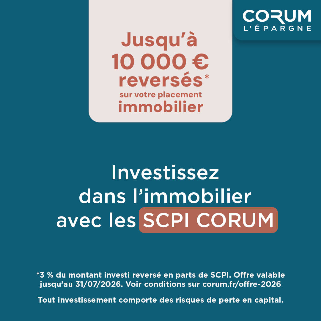 CORUM L'Epargne Facebook ad: L'immobilier en toute transparence
