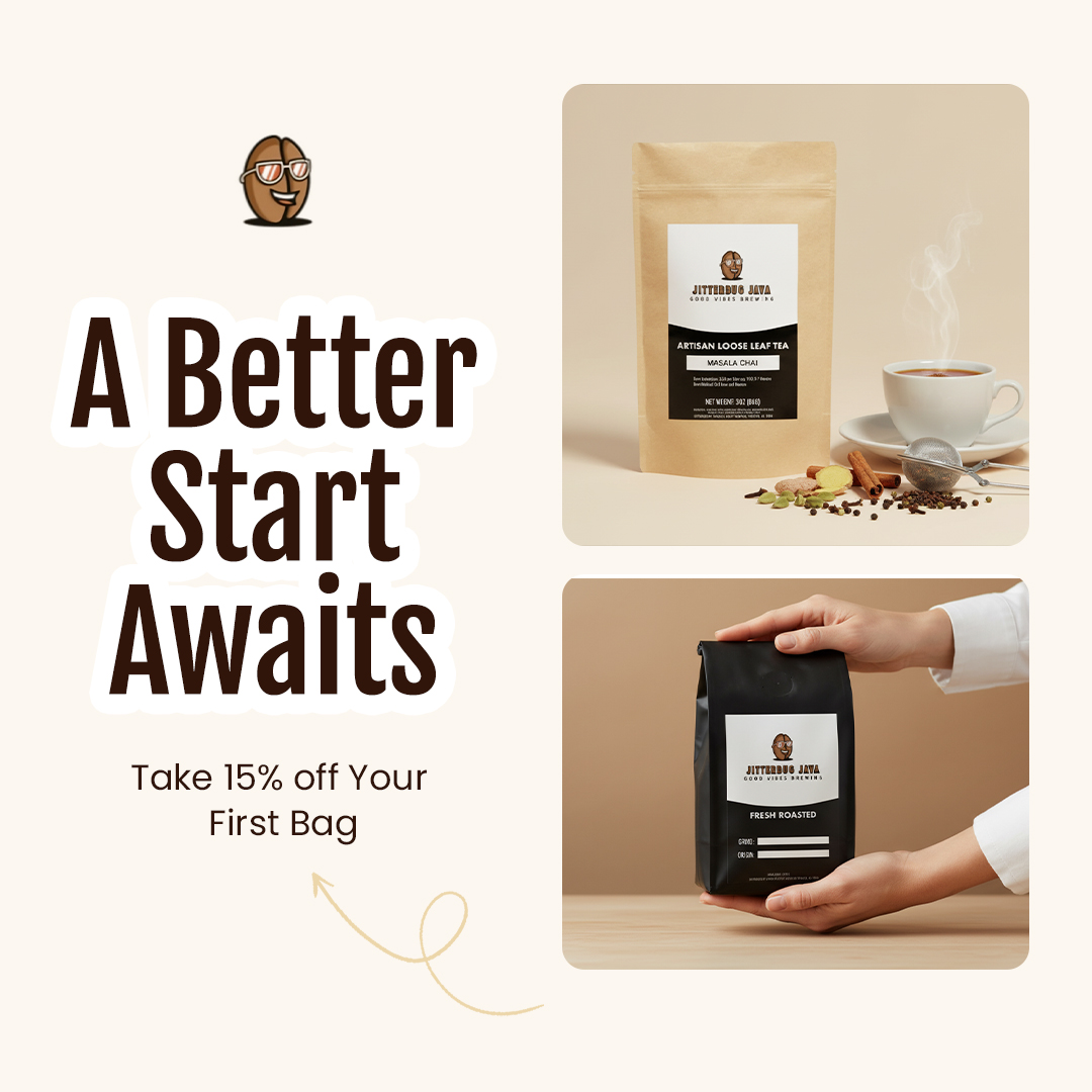 Jitterbugjava.shop Facebook ad: Enter to win $100 toward bold, smooth coffee…