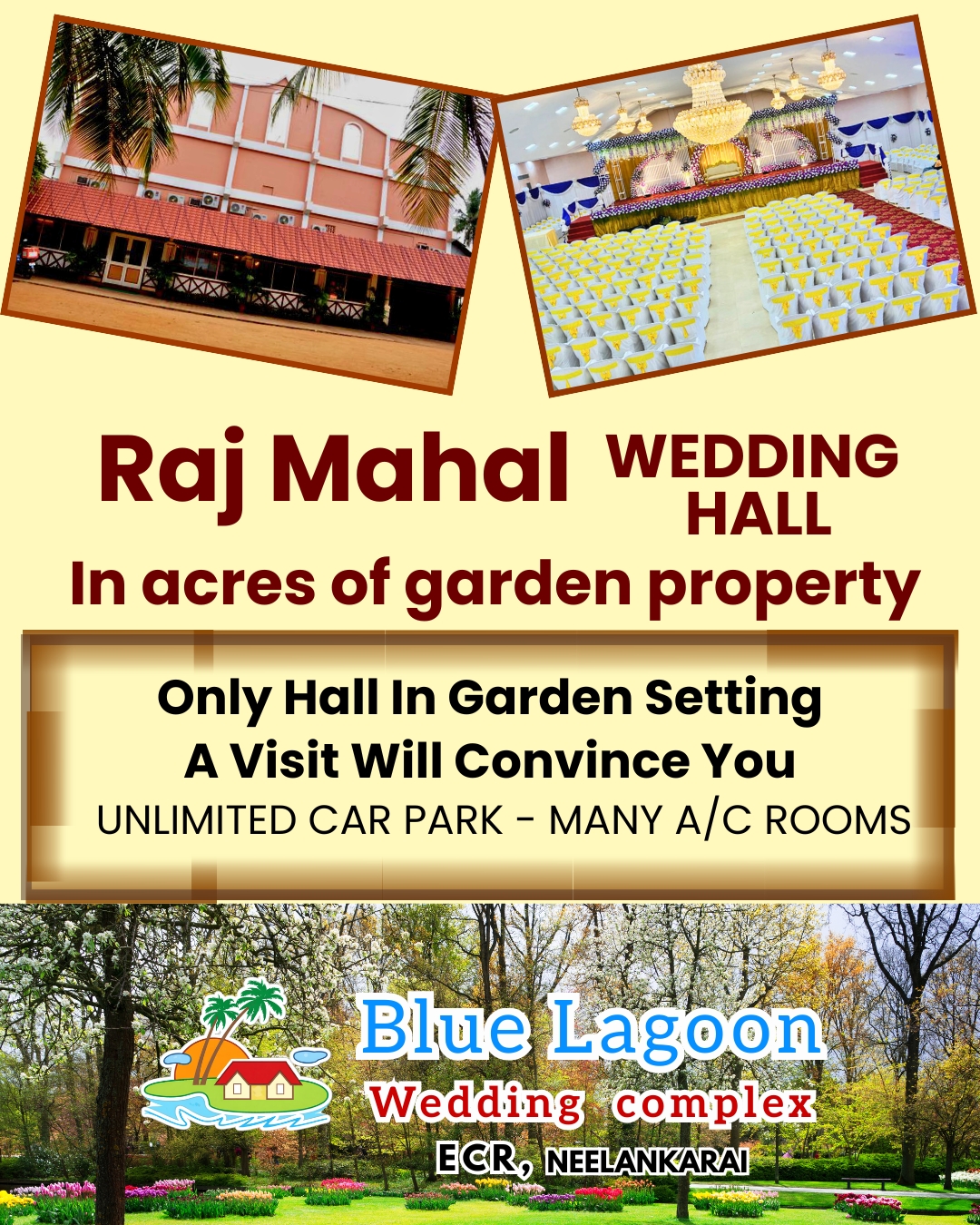 Blue Lagoon Wedding Complex Facebook ad: Premium Wedding Hall in ECR