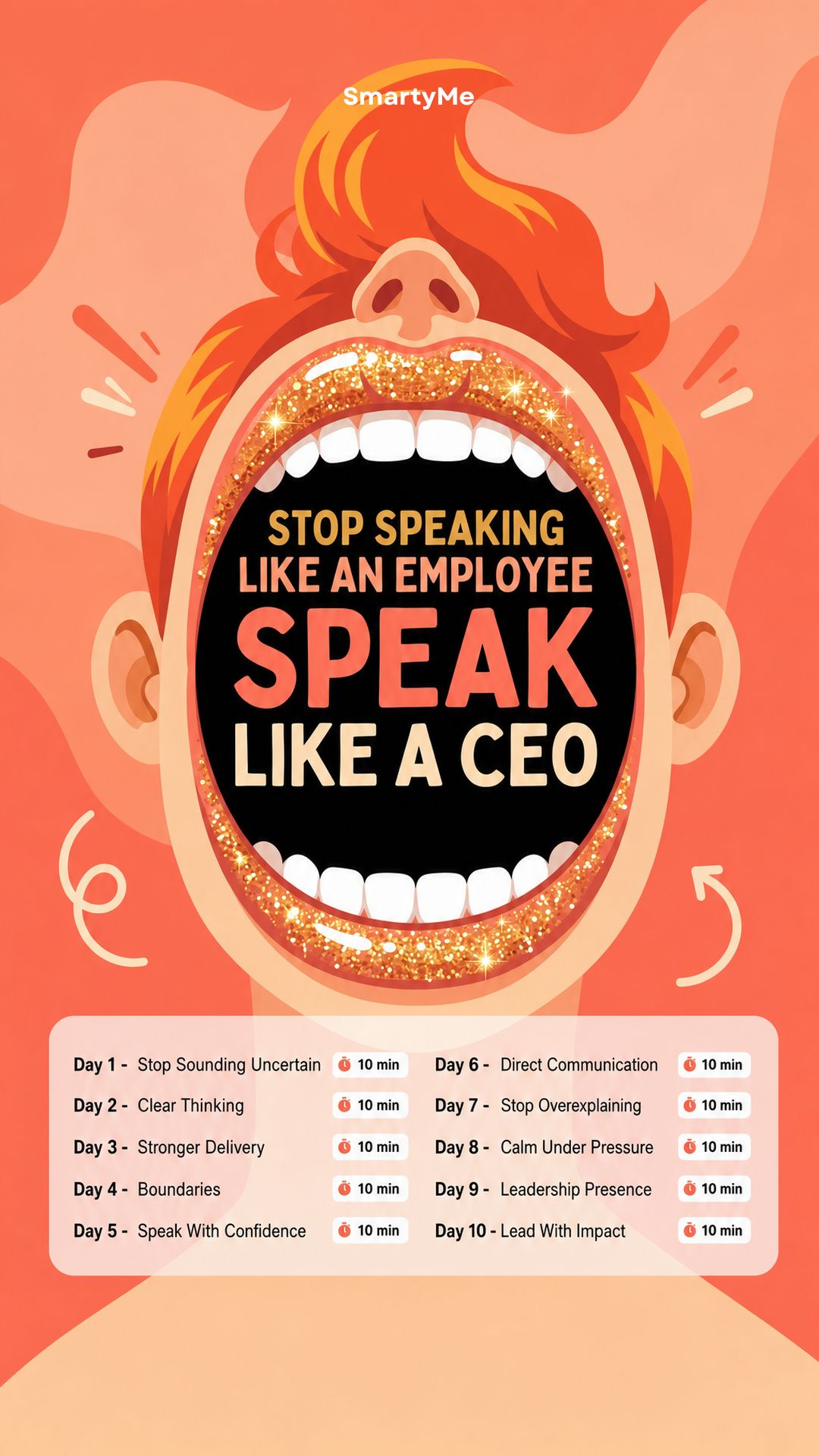 SmartyMe: Speak like a Leader Facebook ad: I’m addicted to this communication challenge. Now I speak…