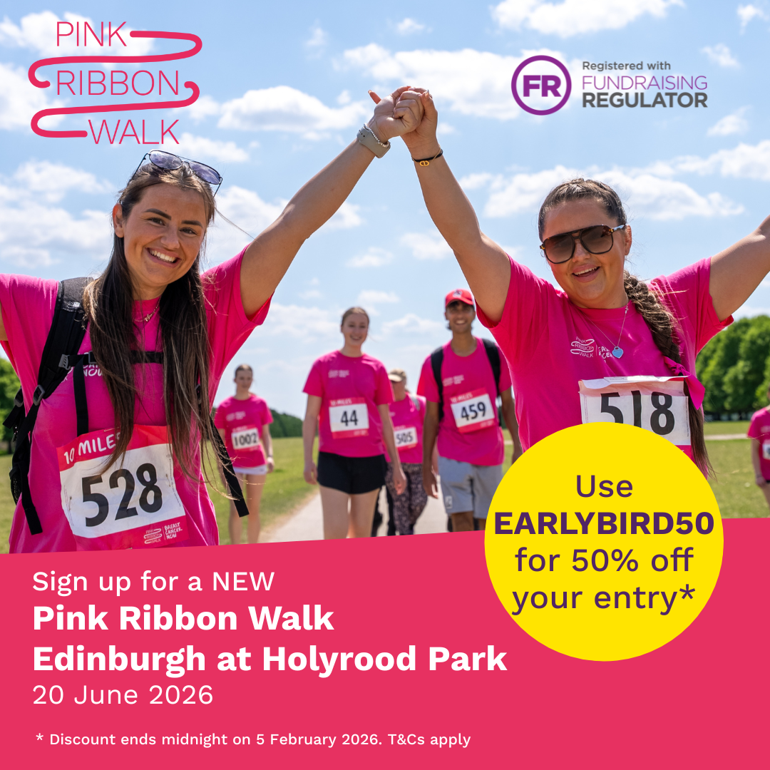 Breast Cancer Now Facebook ad: Pink Ribbon Walk 2026