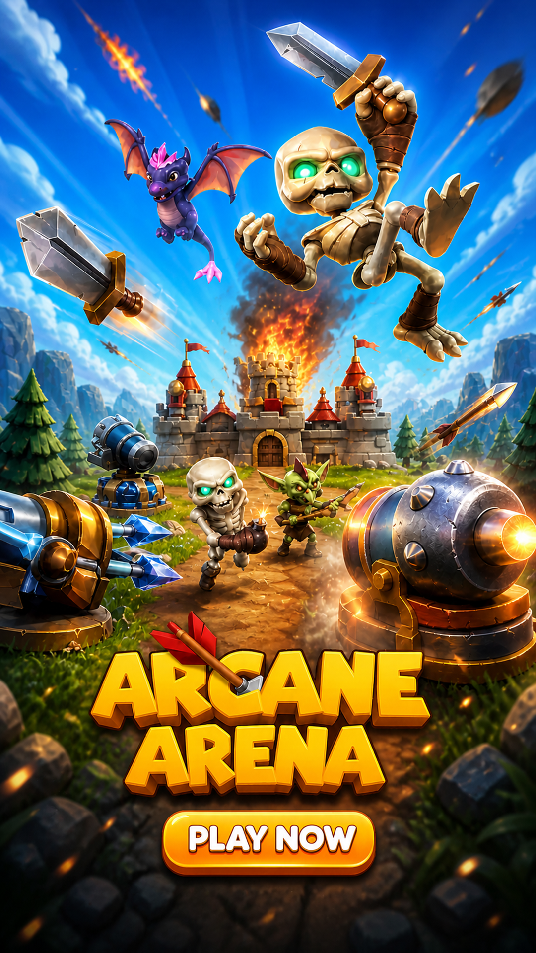 Arcane Arena TD Facebook ad: Build your defense tower!