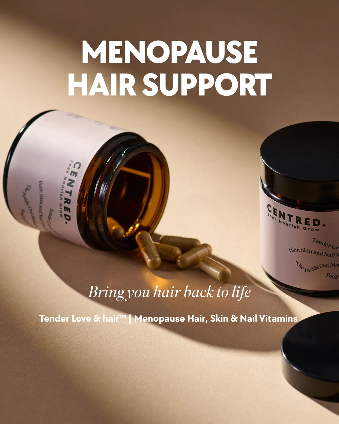CENTRED Facebook ad: Support Thinning Hair Through Menopause