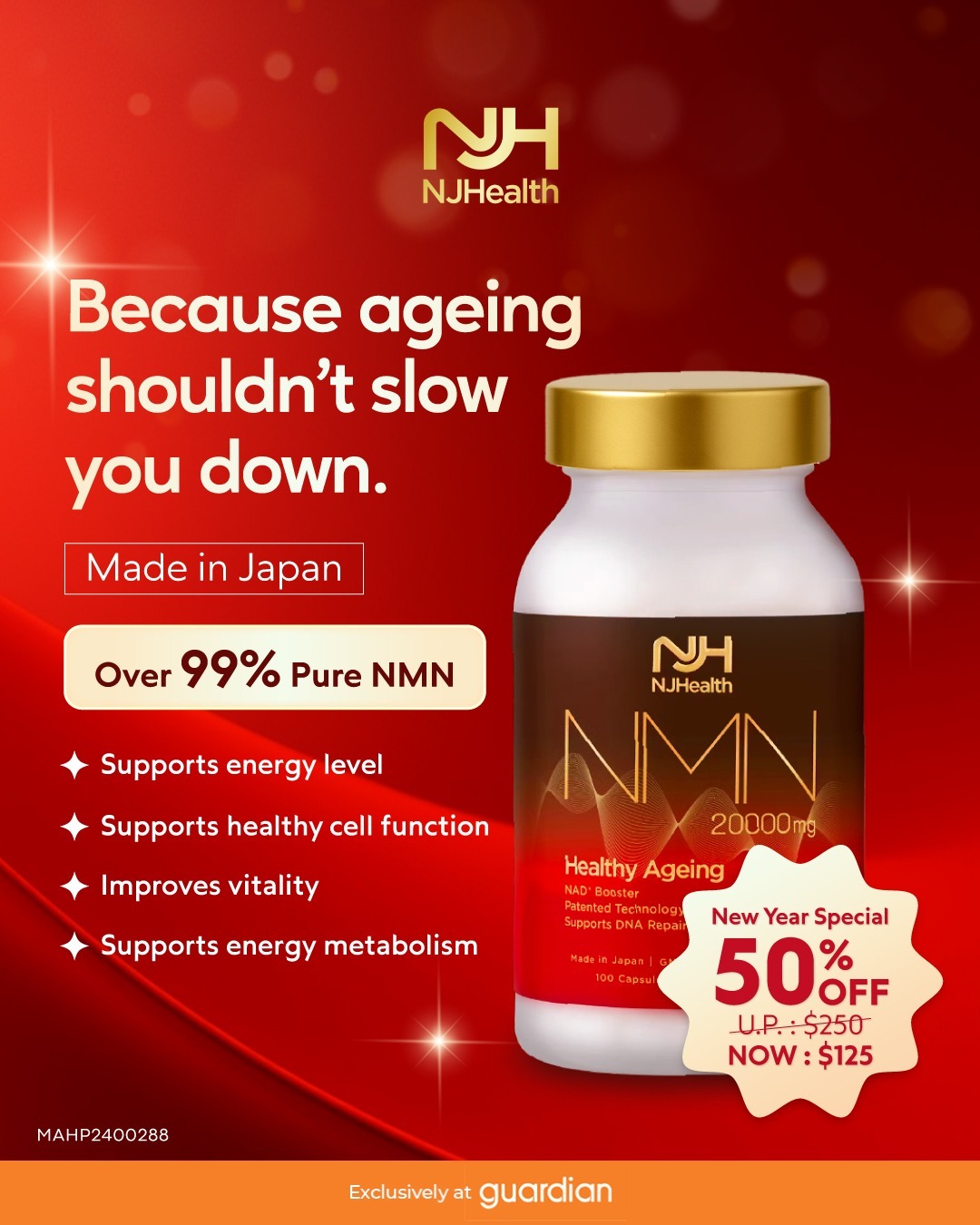 Nin Jiom Singapore Facebook ad: NJHealth NMN at 50% Off