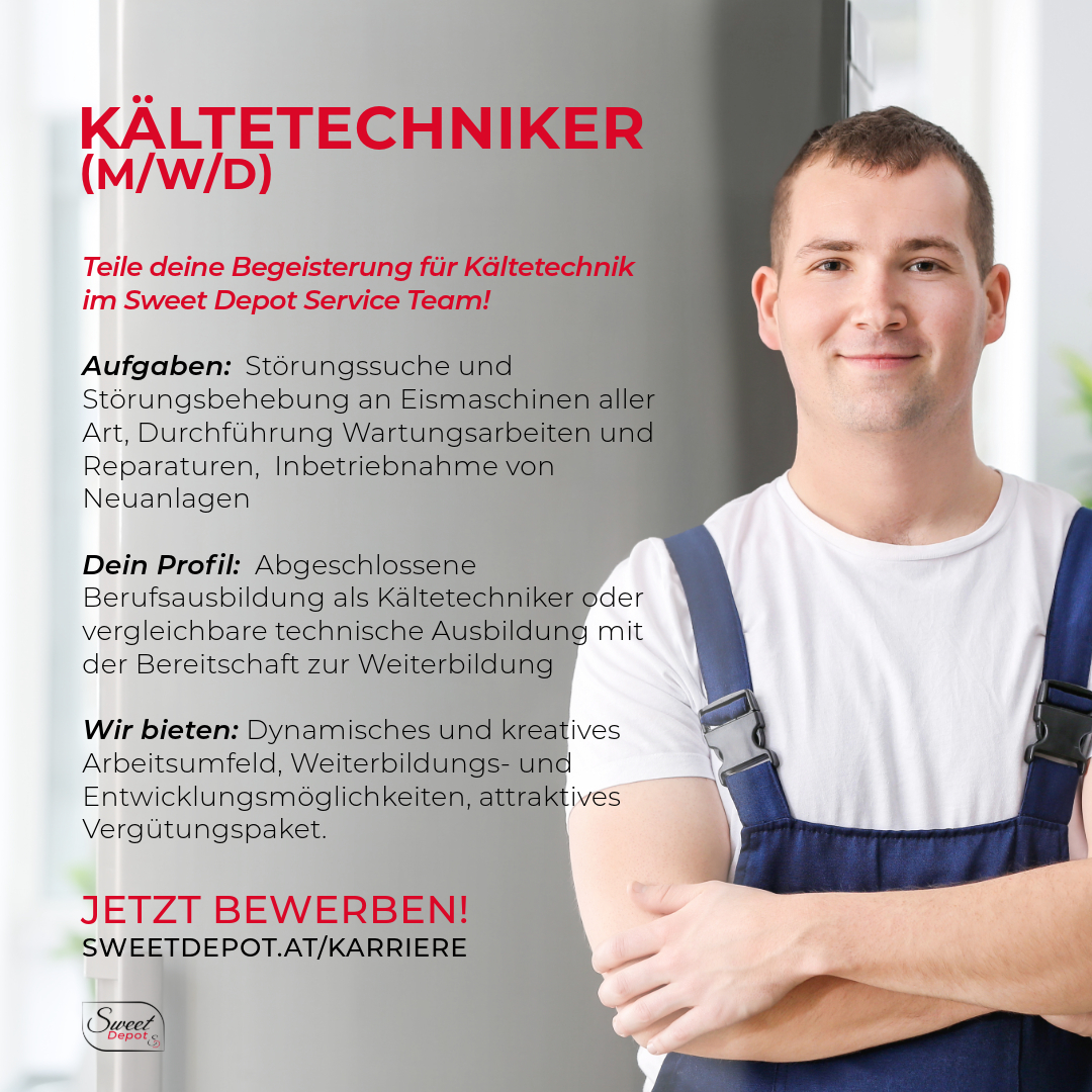 Sweet Depot Facebook ad: Starte als Kältetechniker (m/w/d) durch!
