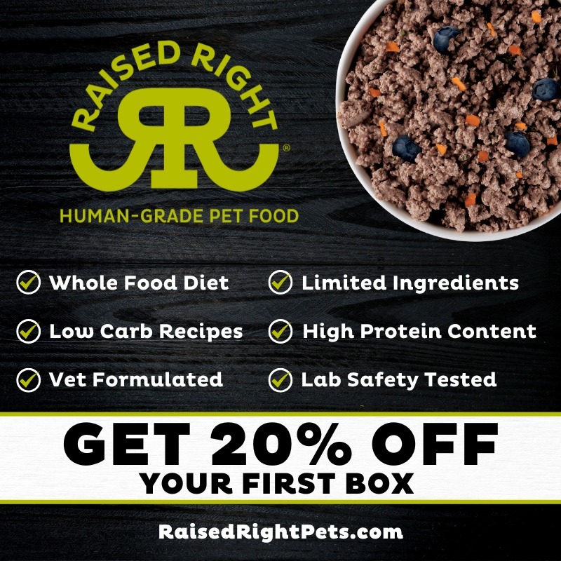 Raised Right Facebook ad: 20% OFF First Pet Food Box