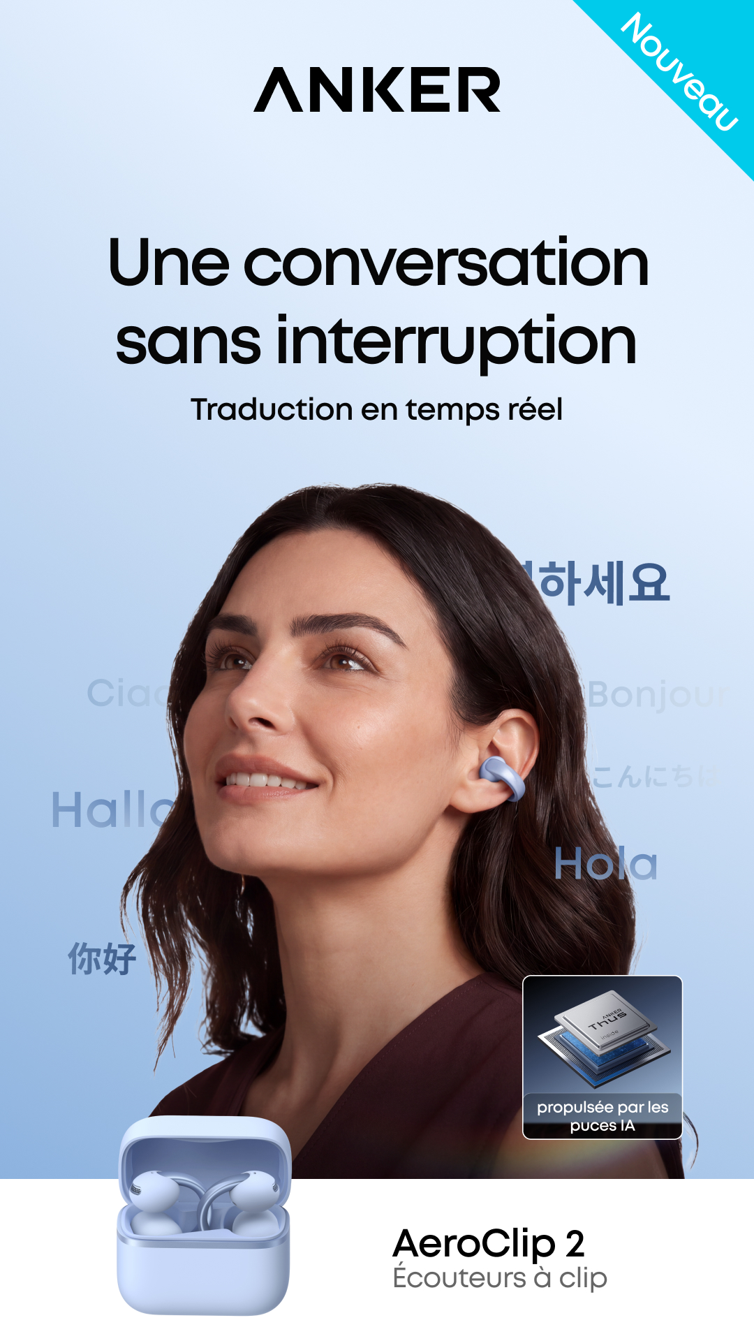 Anker Facebook ad: AeroClip 2 | Écouteurs à clip