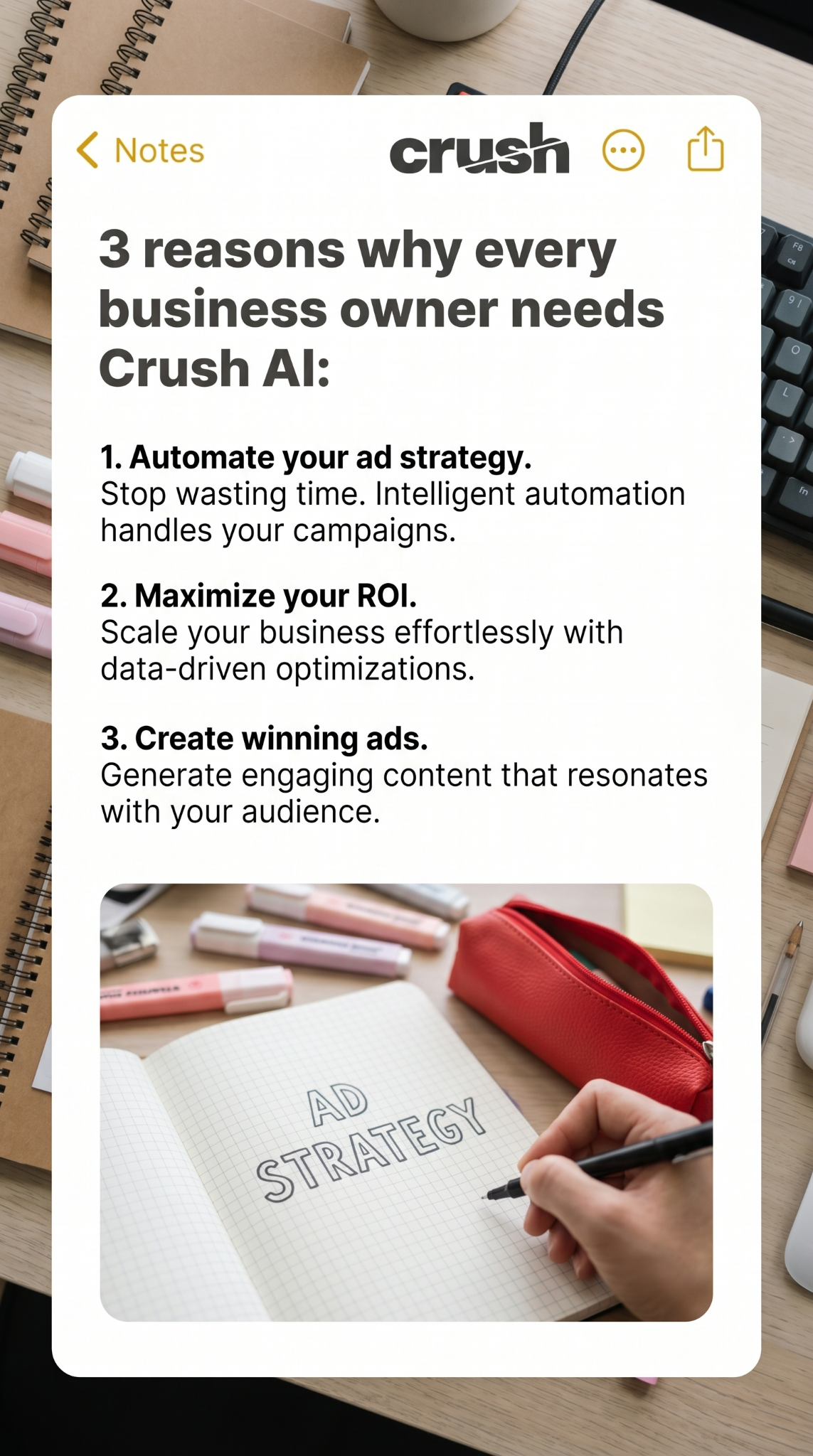 trycrush.ai Facebook ad