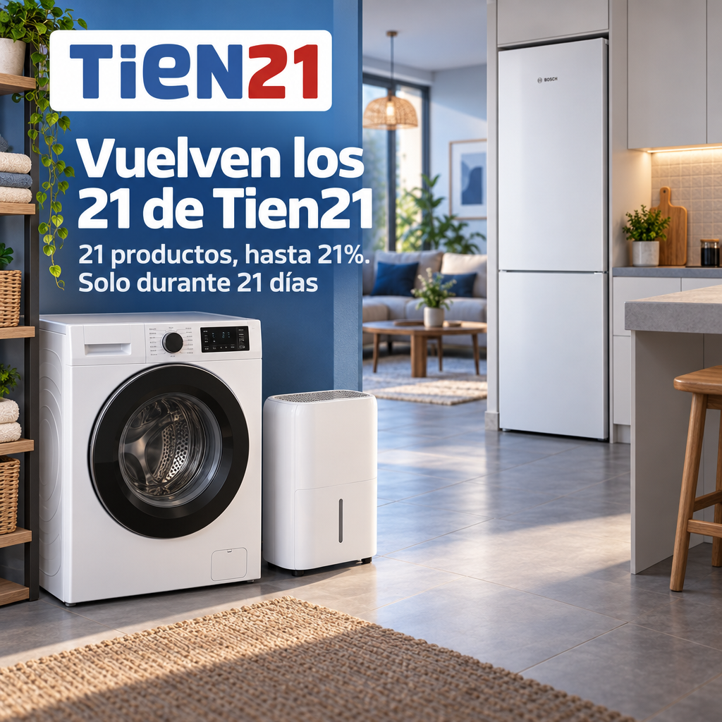 Tien21 España Facebook ad: 21 Días. 21 Productos. Hasta 21% DTO