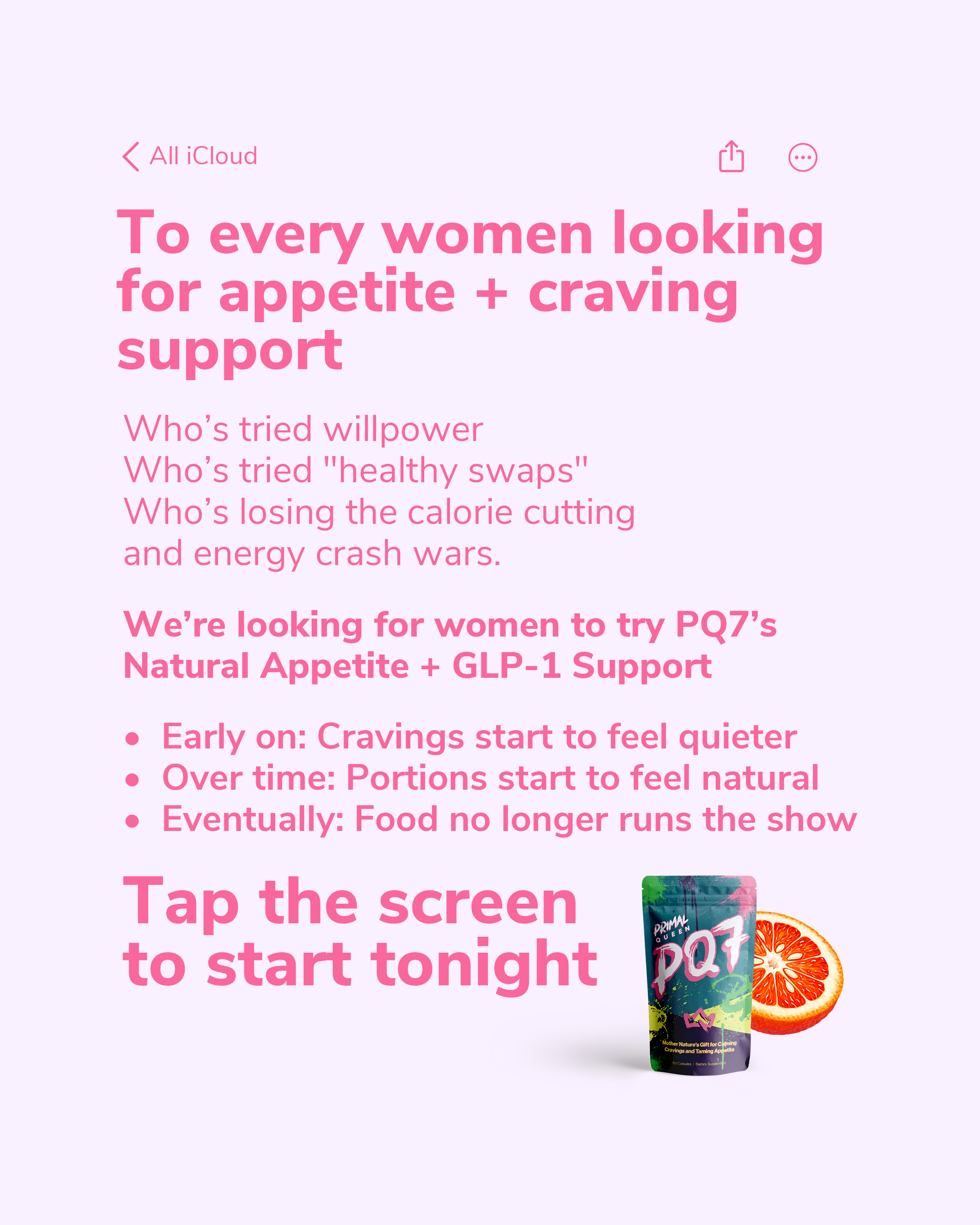 Primal Queen Facebook ad