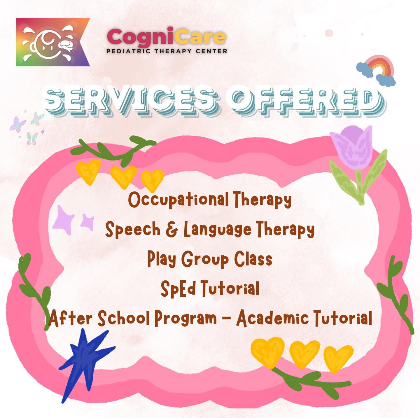 CogniCare Pediatric Occupational Therapy Clinic Facebook ad: Give your child the best care book your appointment now!