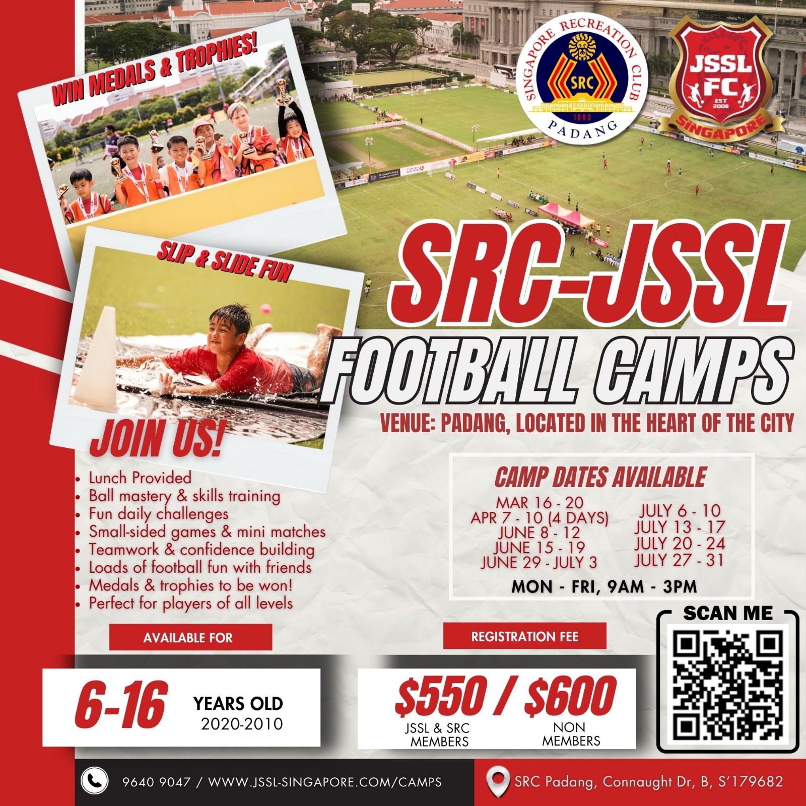 JSSL Singapore Facebook ad: Holiday Football Camp at Padang