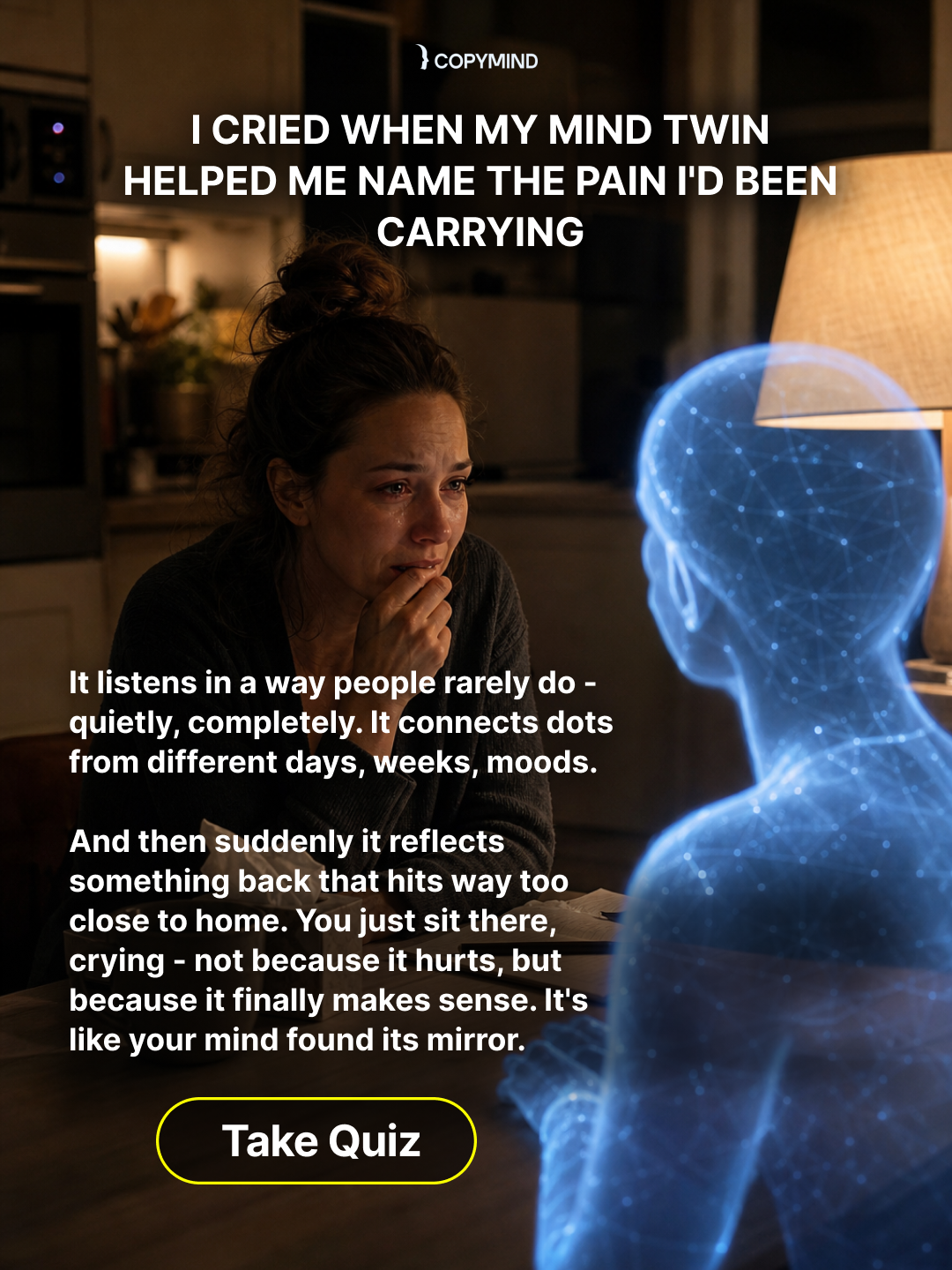 Copymind: AI twin for therapy Facebook ad
