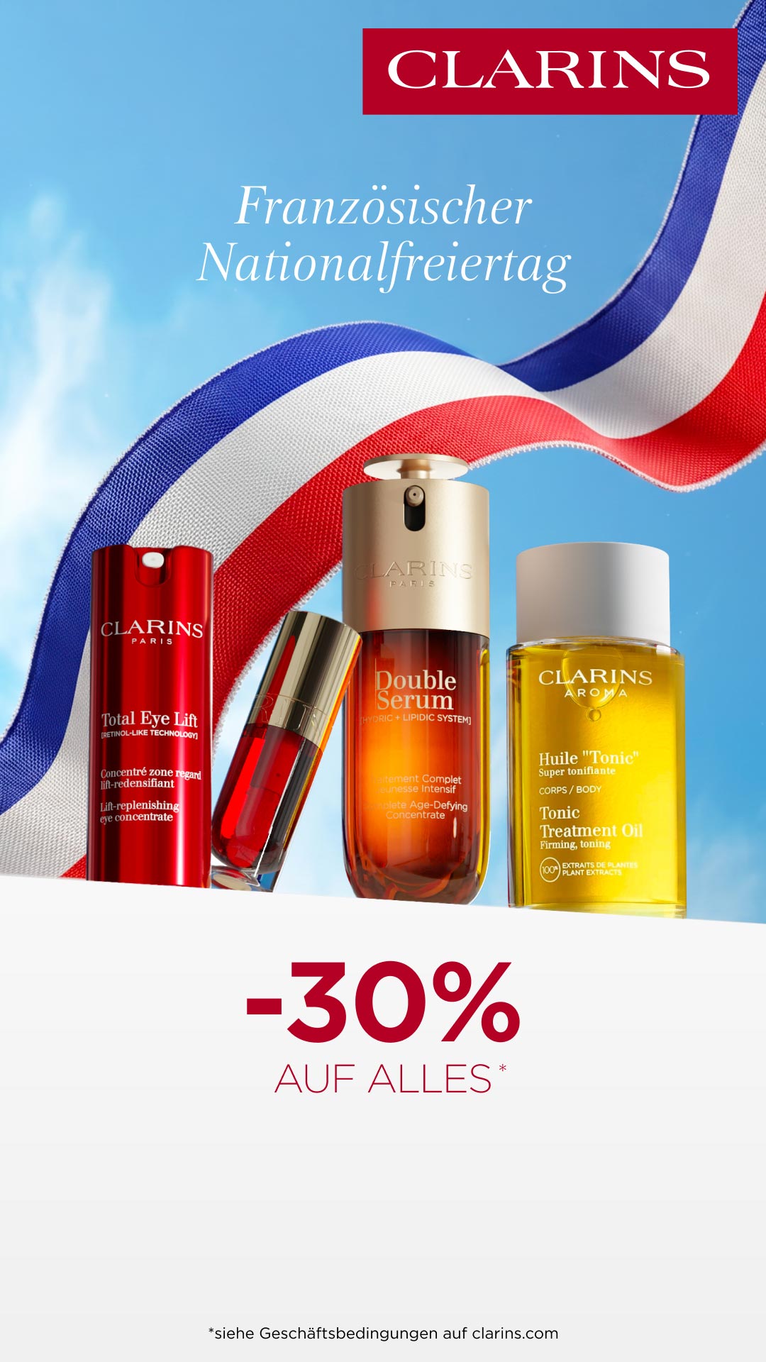Clarins Austria Facebook ad from Jul 10, 2026