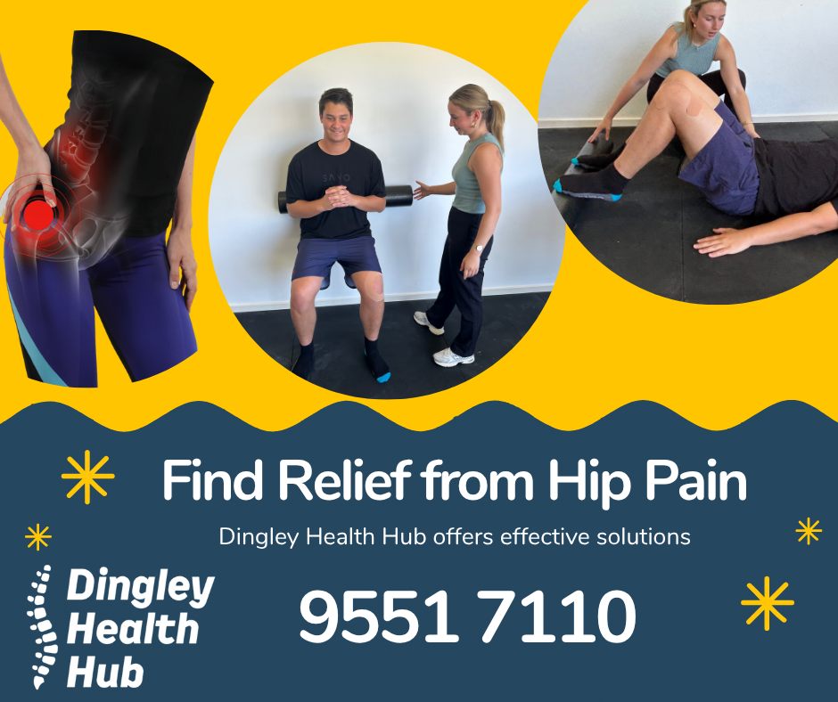Dingley Health Hub Facebook ad: Struggling with Hip Pain?