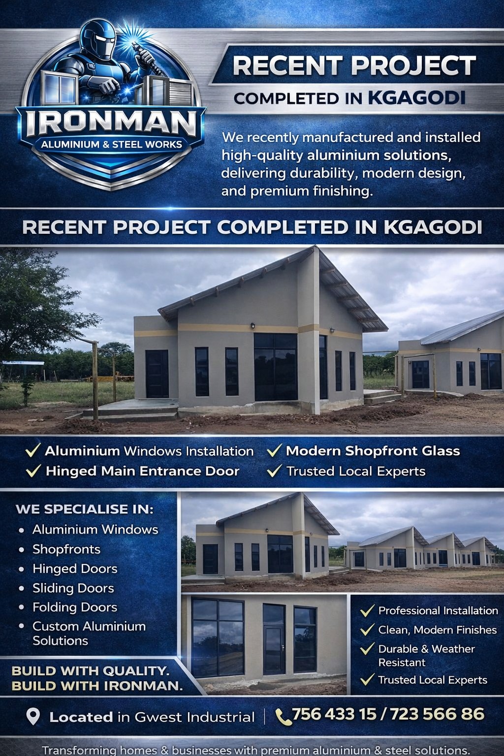 Ironman Aluminium & Steel Works Facebook ad: RECENT PROJECT COMPLETED, in BY IRONMAN ALUMINIUM AND…