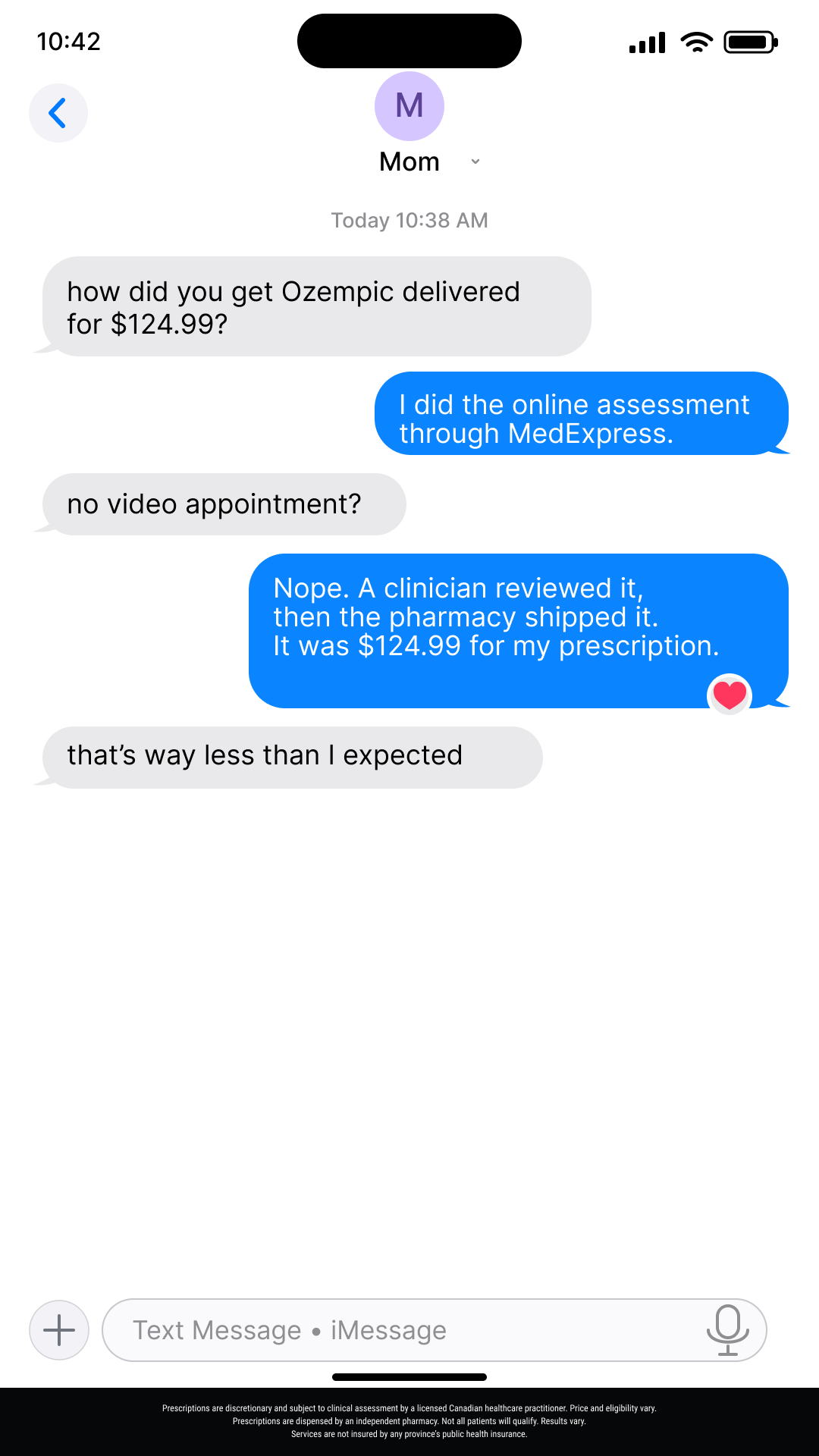 MedExpress Facebook ad