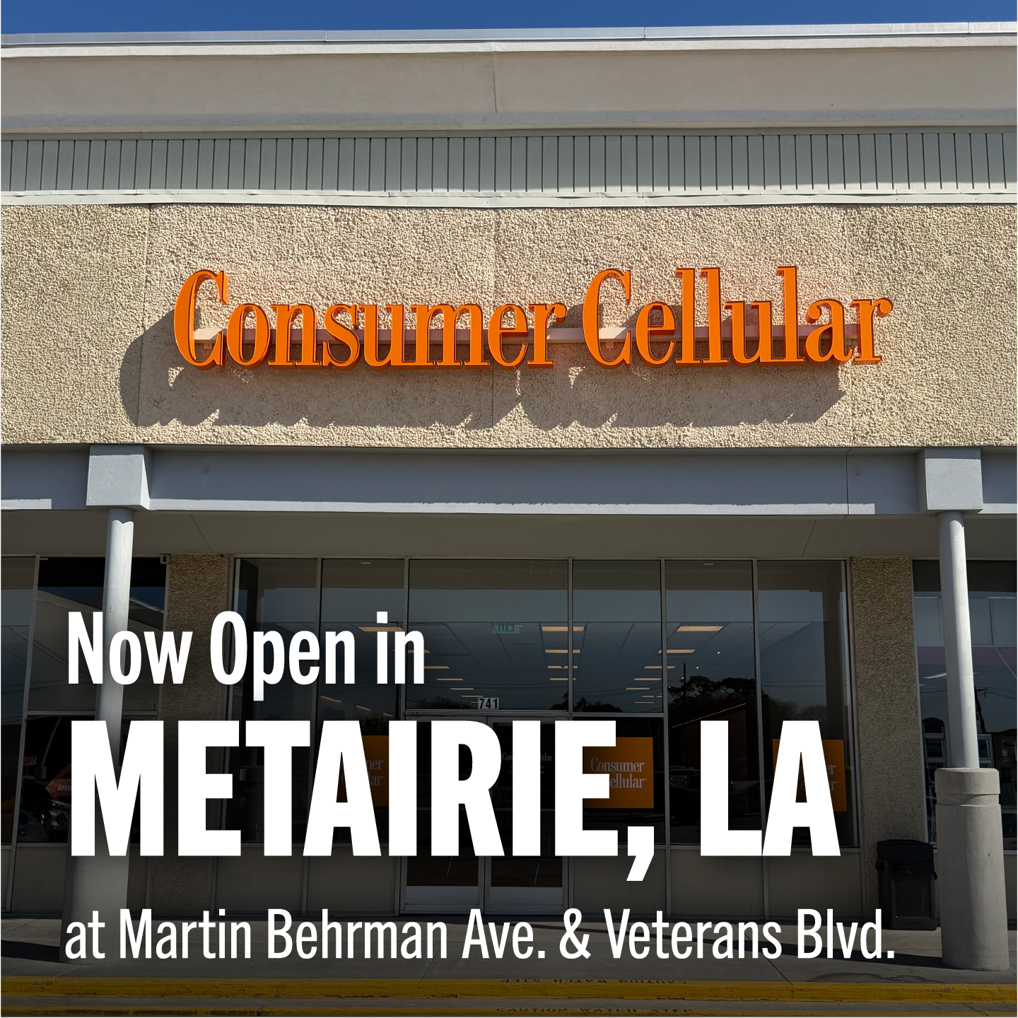 Consumer Cellular Facebook ad: Excited to open a new store in Louisiana.