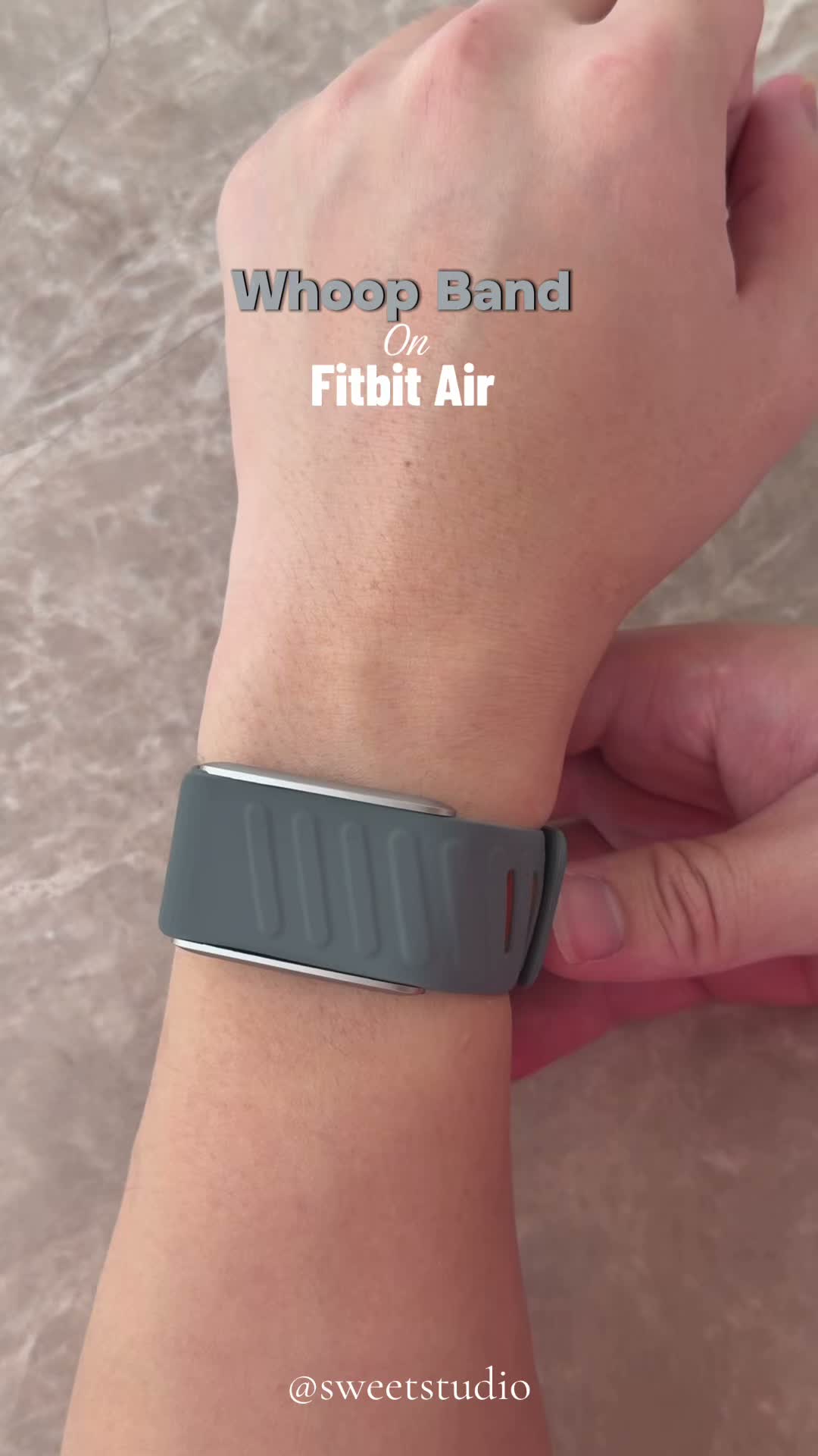 Sweet Studio Facebook ad: Grey Whoop Band On Fitbit Air