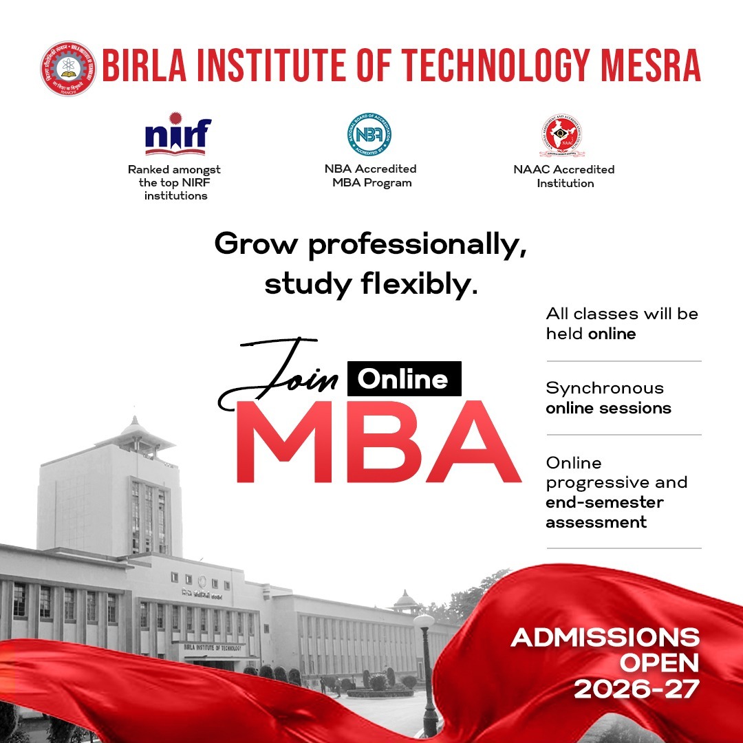 Birla Institute of Technology Facebook ad: Online MBA from a Trusted Institute. Learn Anytime…