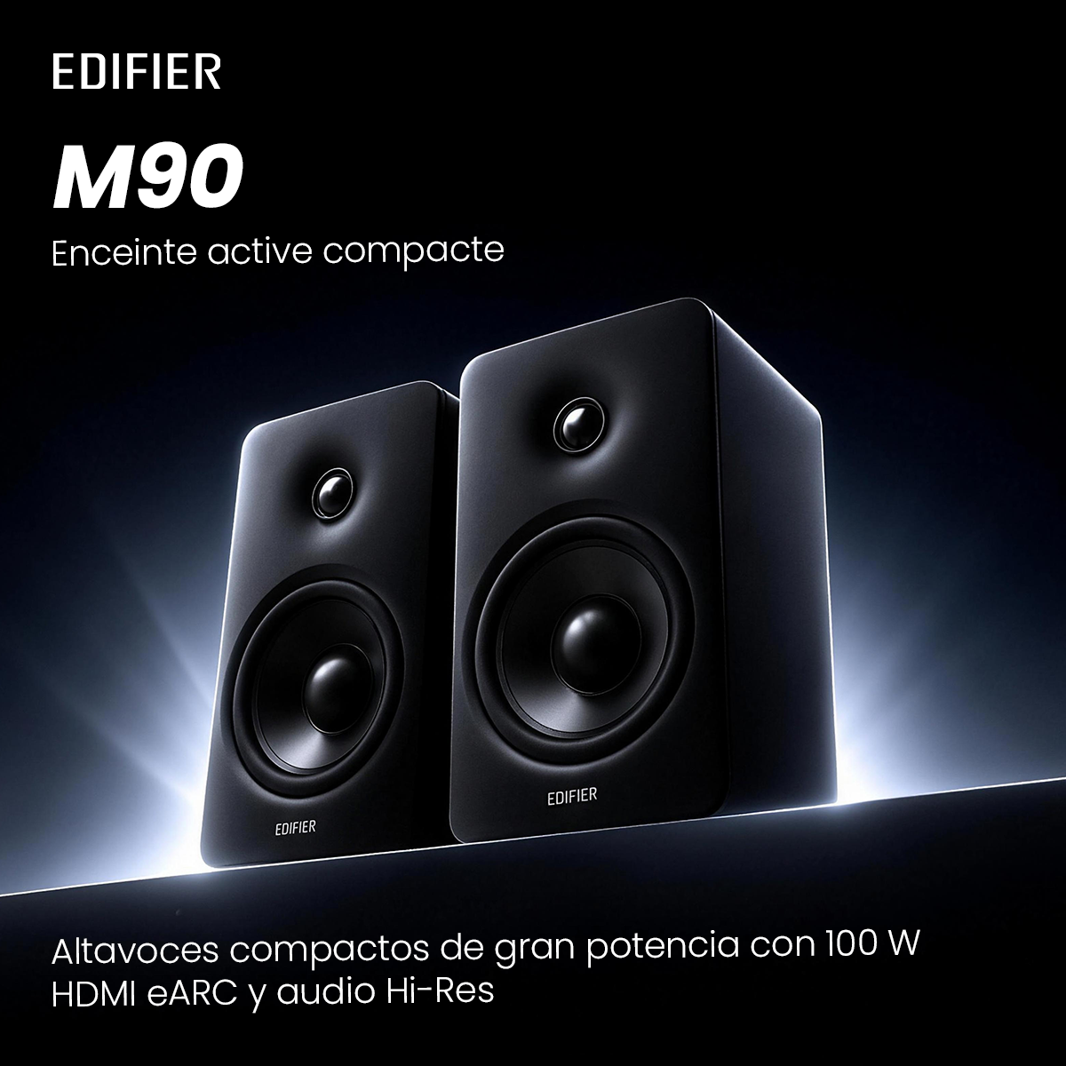 Edifier Global Facebook ad: M90: Potencia Hi-Res de 100 W