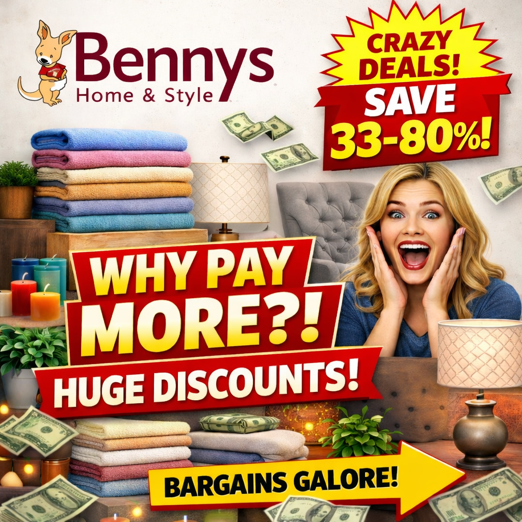 Bennys Home & Style Facebook ad: 33%+ Off Retail!
